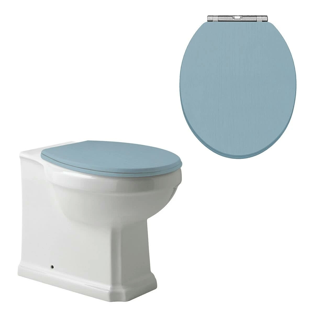 Oxford Back To Wall Pan with Denim Blue Soft Close Seat