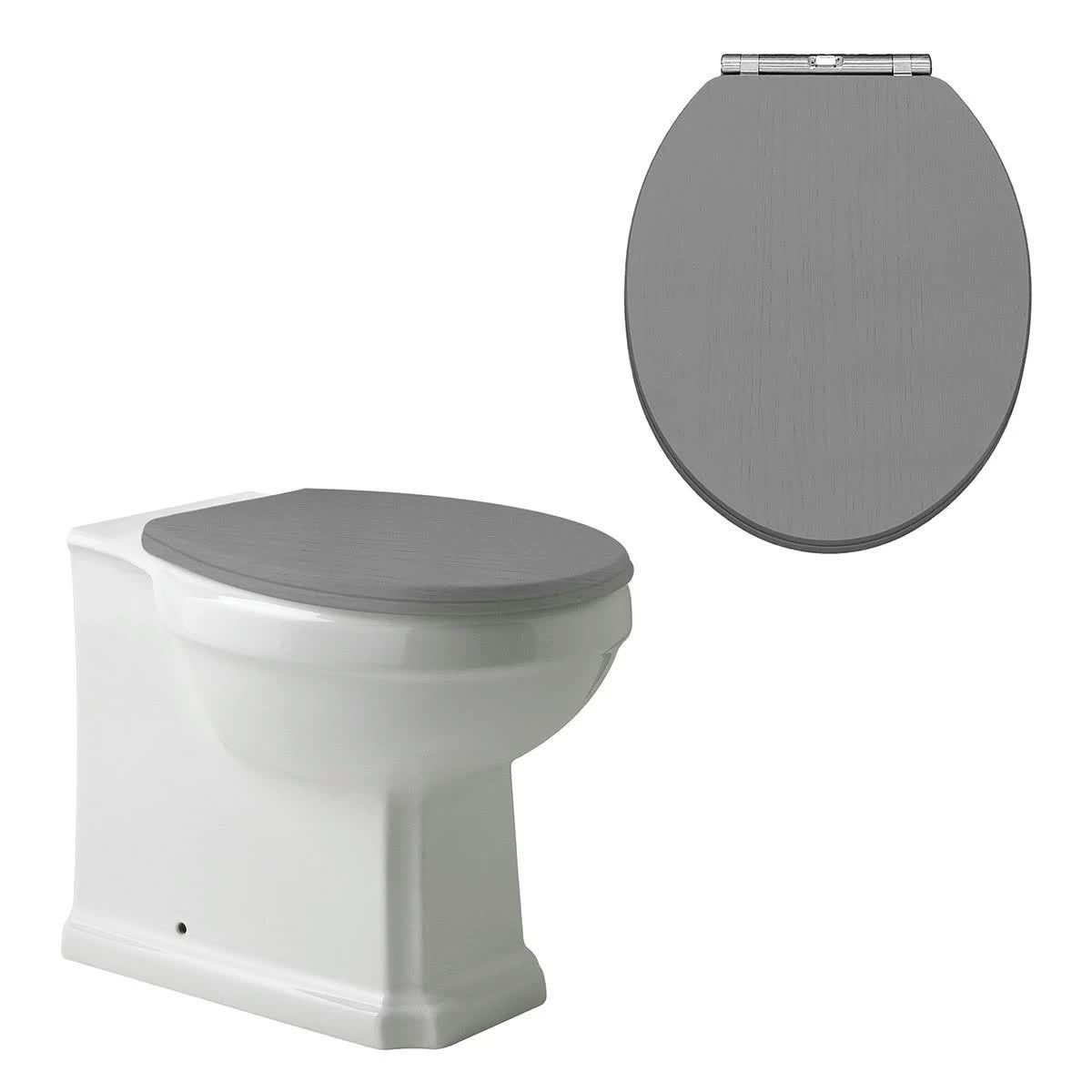 Oxford Back To Wall Pan & Dust Grey Soft Close Seat