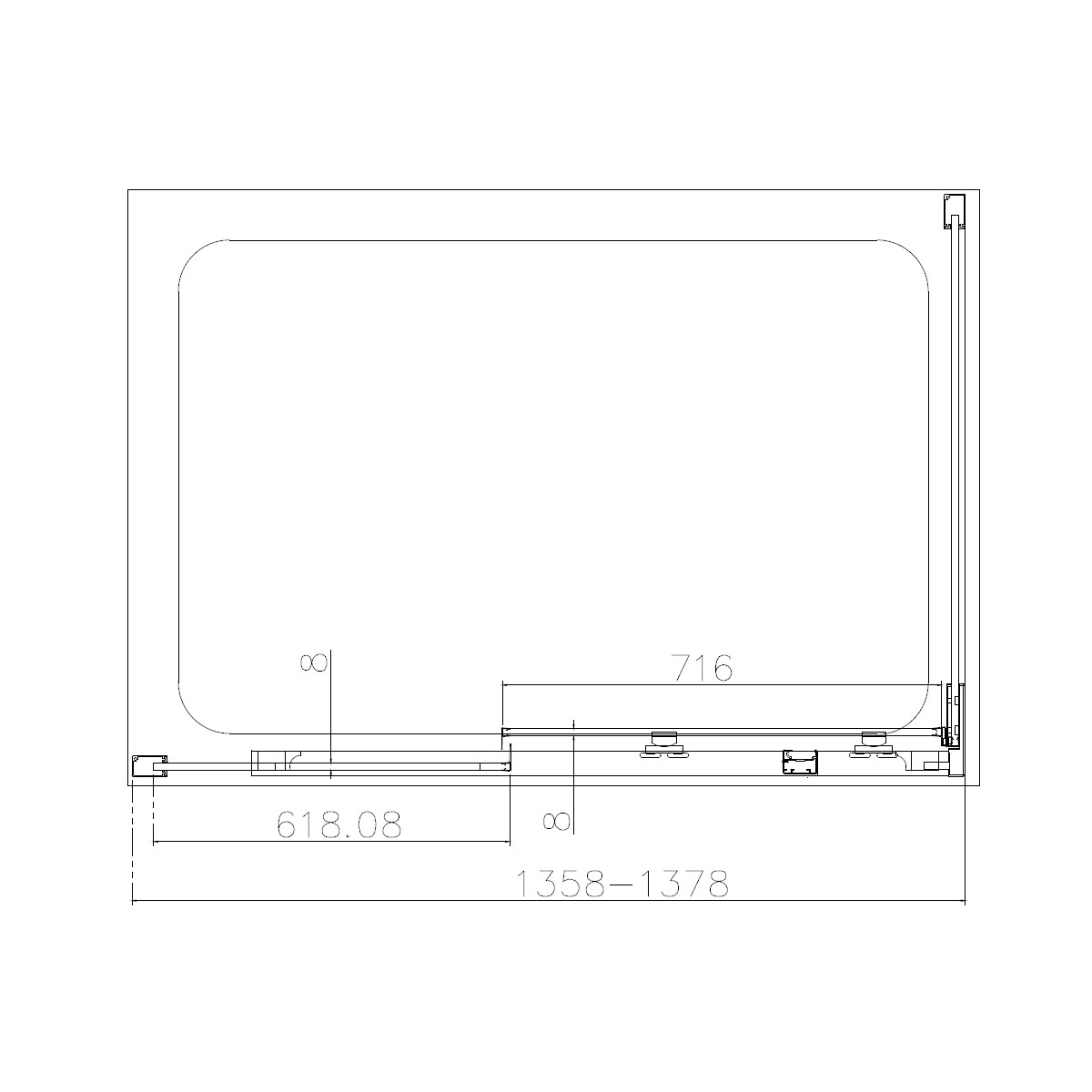 Dilusso 8mm Brushed Brass Frameless Sliding Corner Door 1400mm