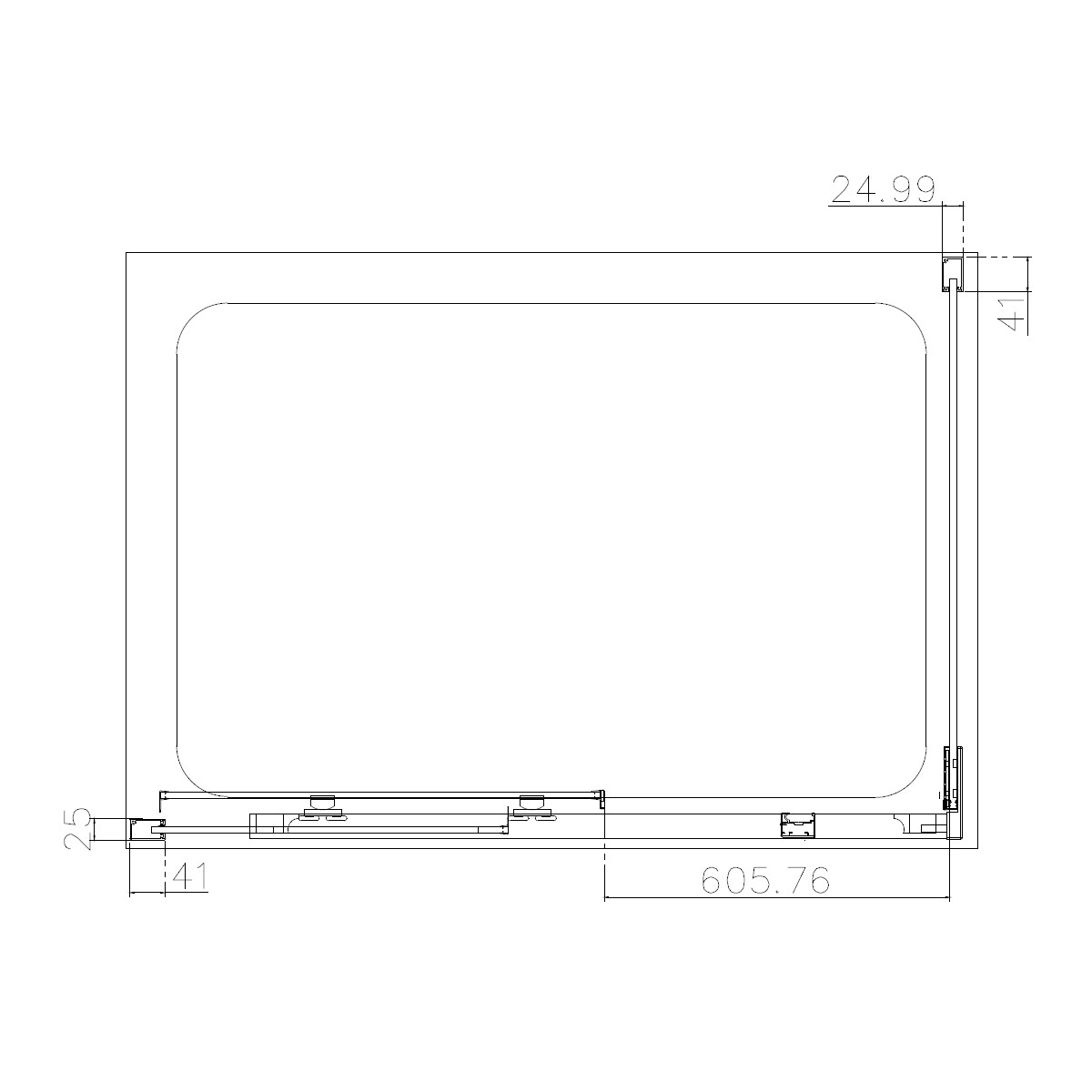 Dilusso 8mm Brushed Brass Frameless Sliding Corner Door 1400mm