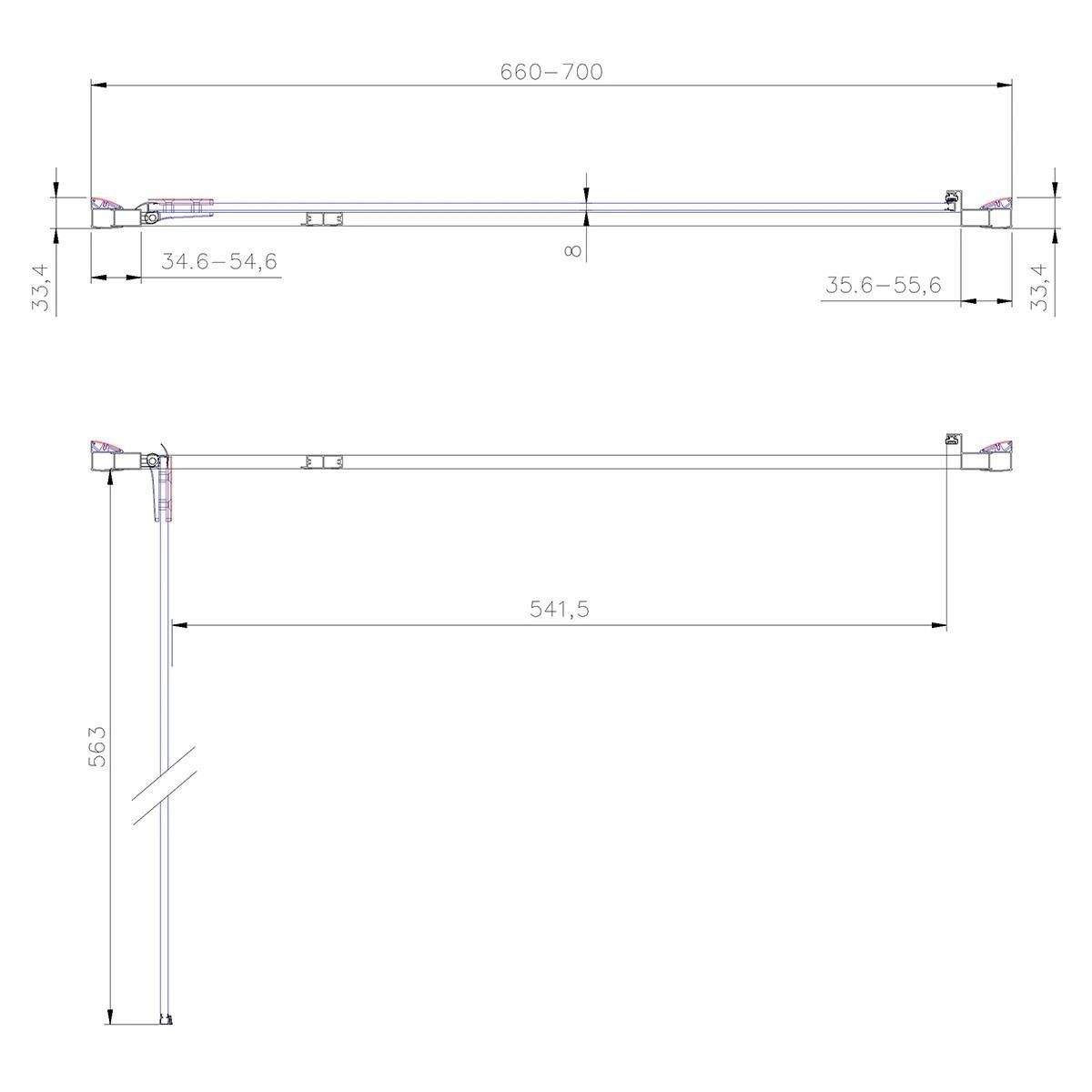 Emerald 8mm Chrome Hinged Shower Door 700mm