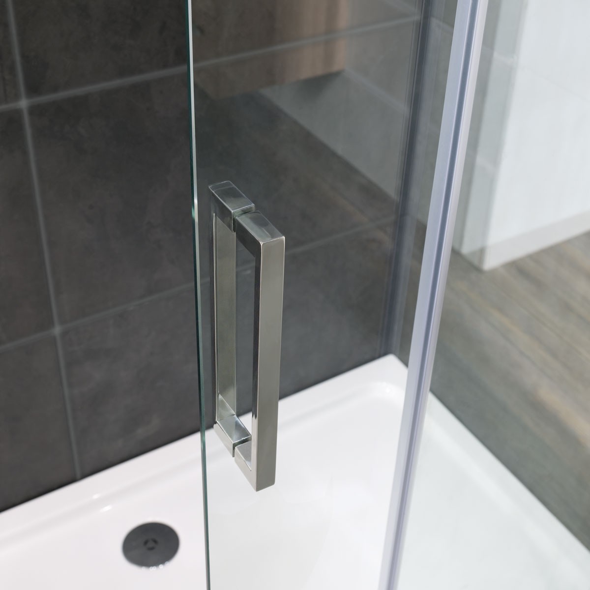 Emerald 8mm Chrome Hinged Shower Door 800mm