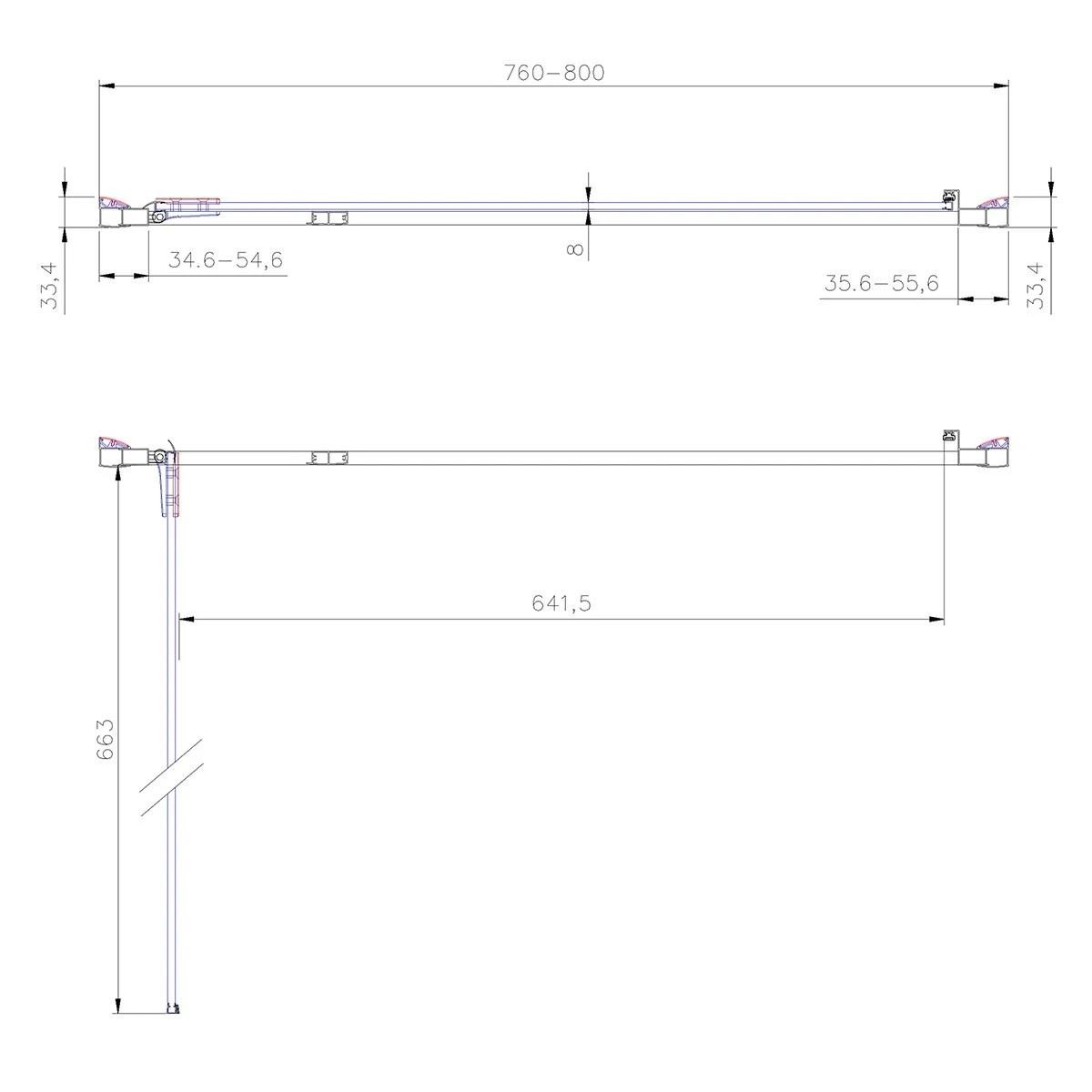 Emerald 8mm Chrome Hinged Shower Door 800mm