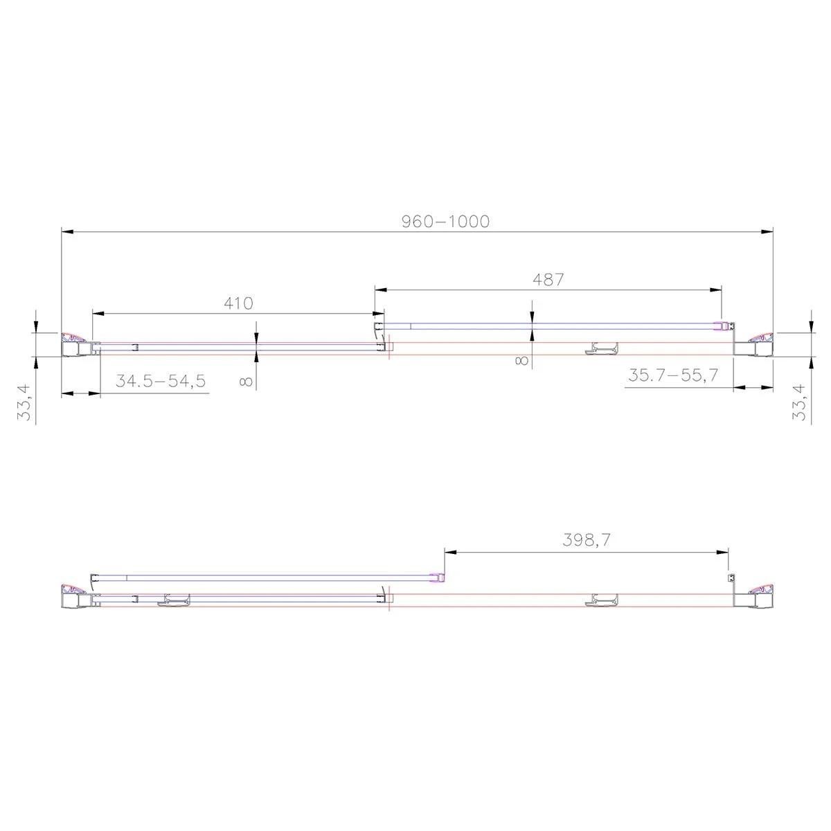 Emerald 8mm Chrome Sliding Shower Door 1000mm
