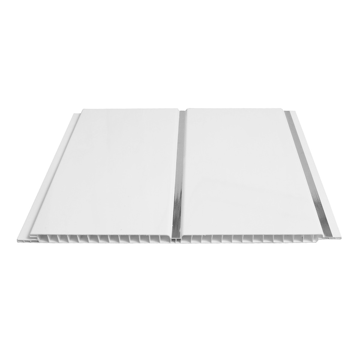 White / Chrome Tongue & Groove Ceiling Panels 3900x250mm (Pack of 4)