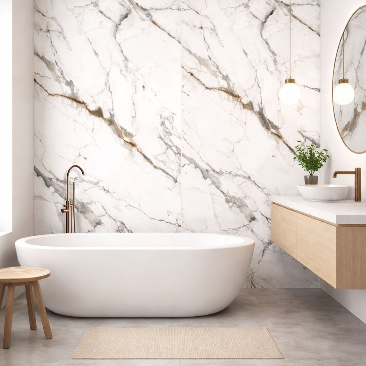 Orion Bronze Marble Matt Tongue & Groove Shower Panel 2400x1000mm