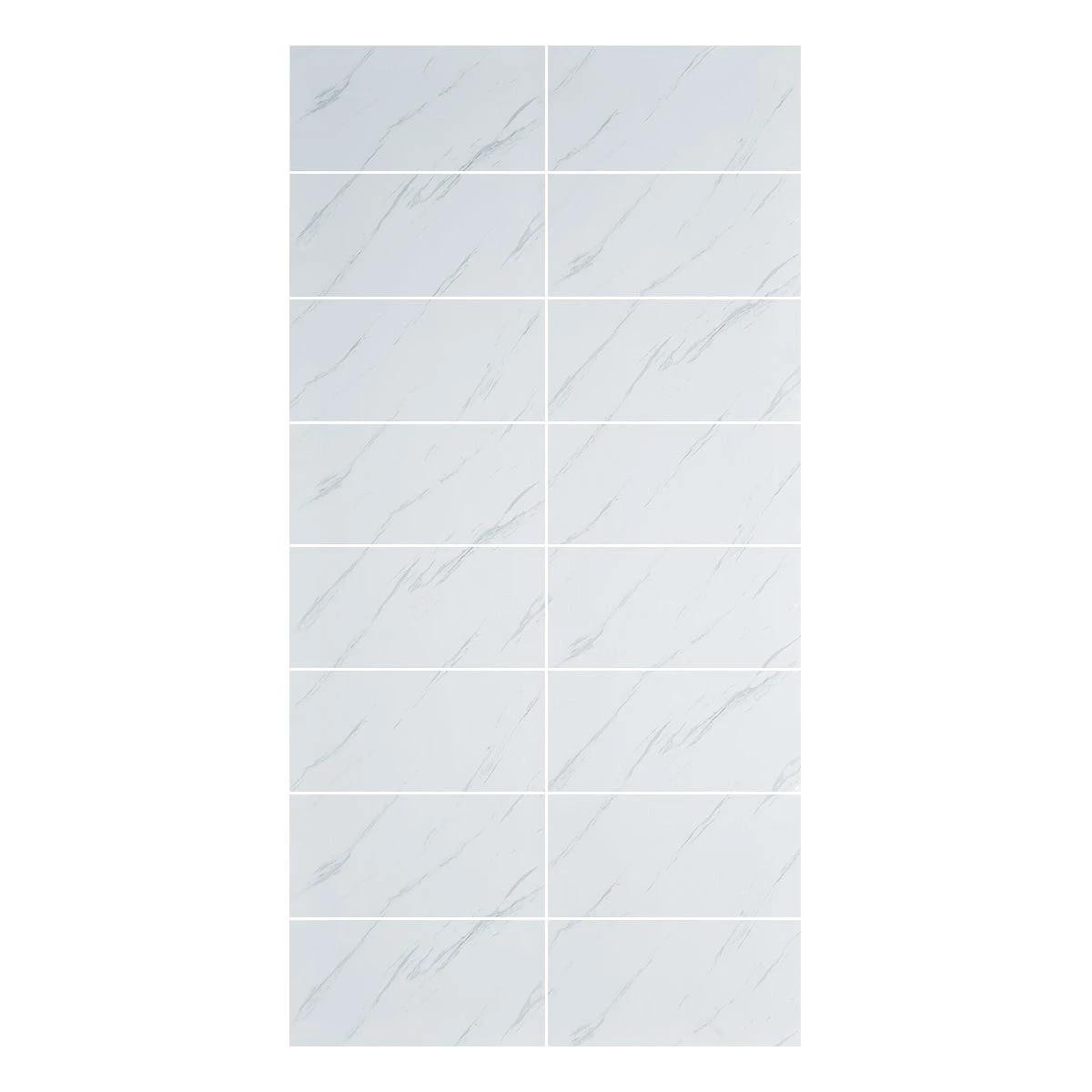 Orion Azure Tile Effect Tongue & Groove Shower Panel 2400x600mm (Pack of 2)