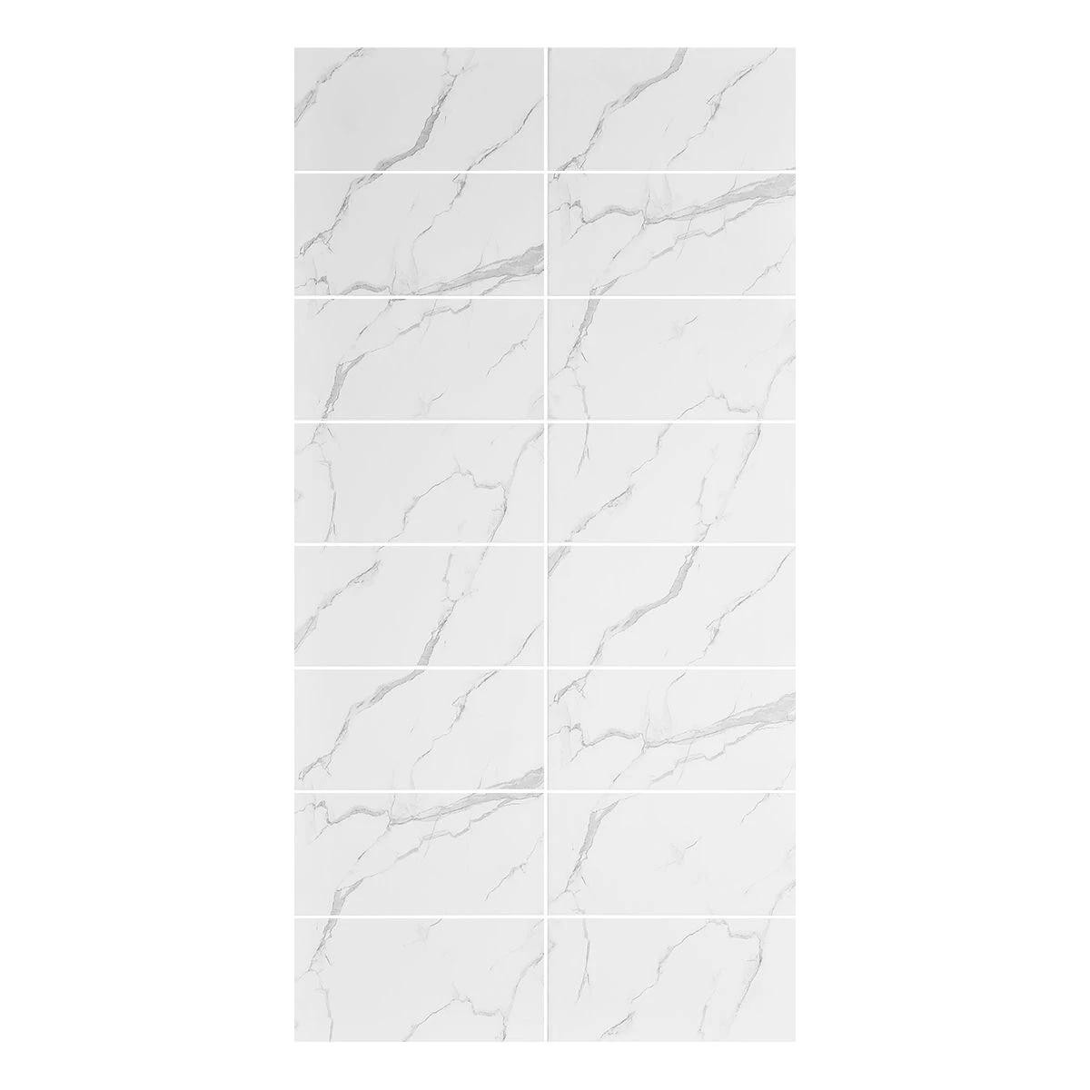 Orion Carrara Tile Effect Tongue & Groove Shower Panel 2400x600mm (Pack of 2)