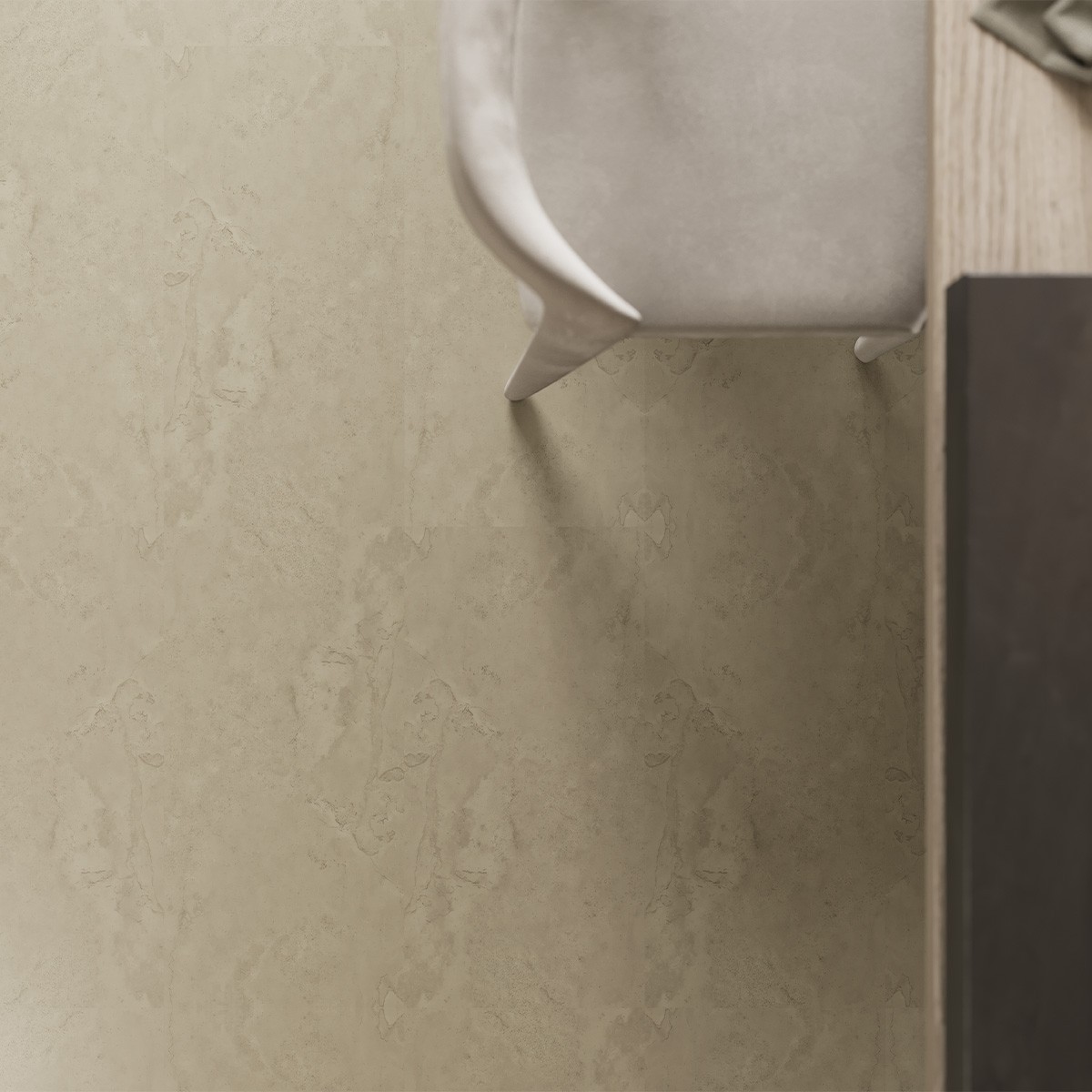 Hydro Step Ivory Marble Tile LVT Flooring