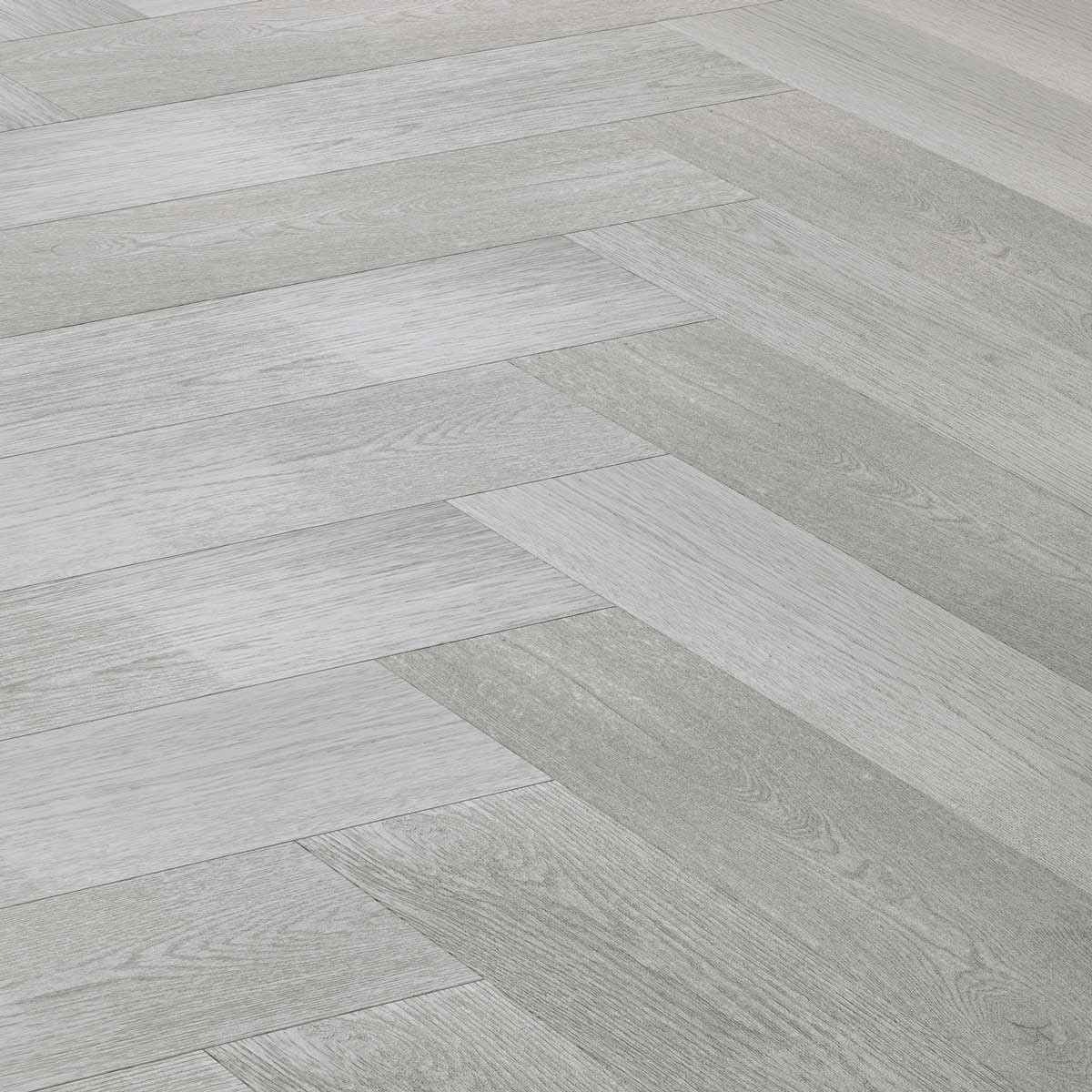Hydro Step Azure Oak Herringbone Wood LVT Flooring
