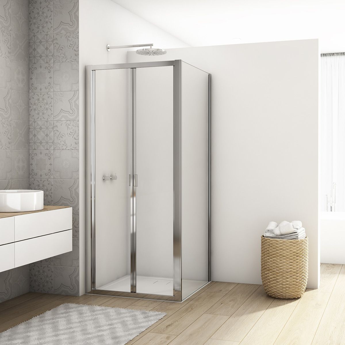 Kudos Divera Chrome Bifold Shower Door760mm