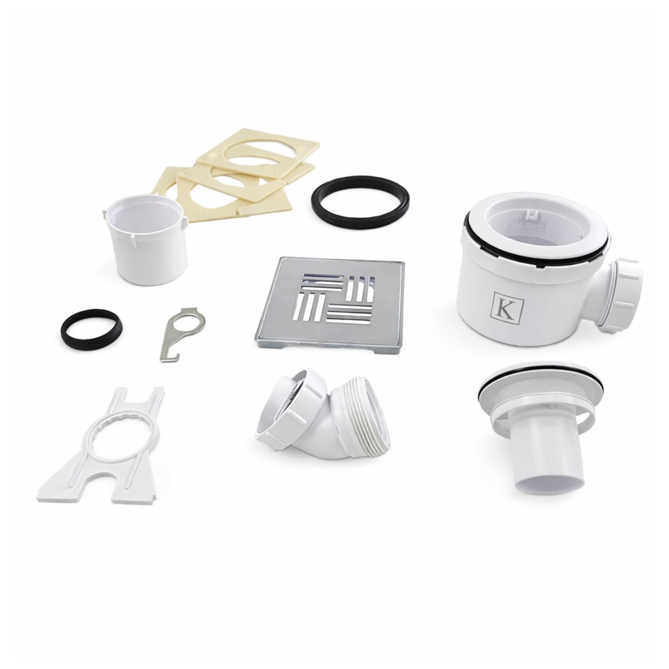 Kudos Aqua4Ma Evolution Shower Waste for Ceramic Tiles Silver