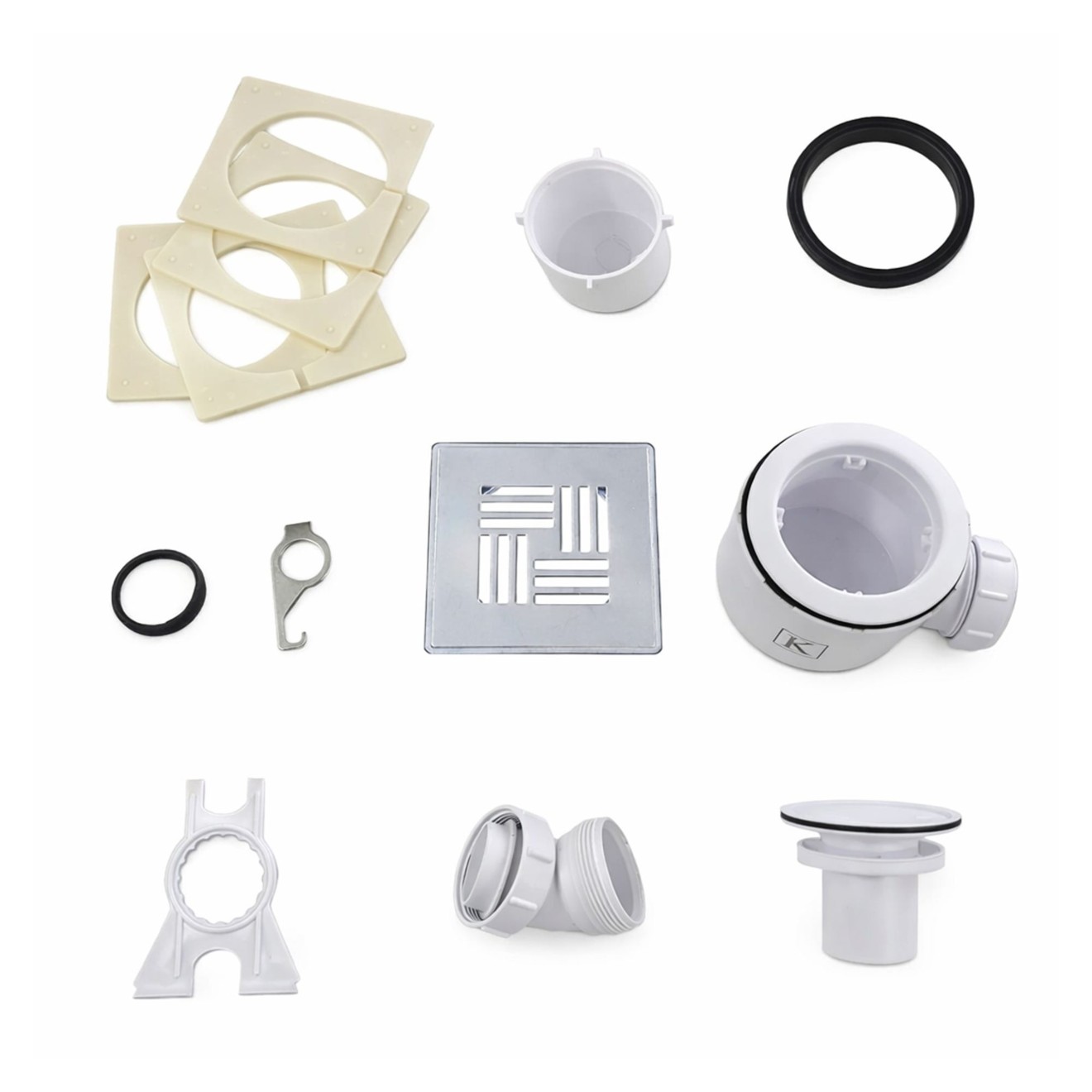 Kudos Aqua4Ma Evolution Shower Waste for Ceramic Tiles Silver