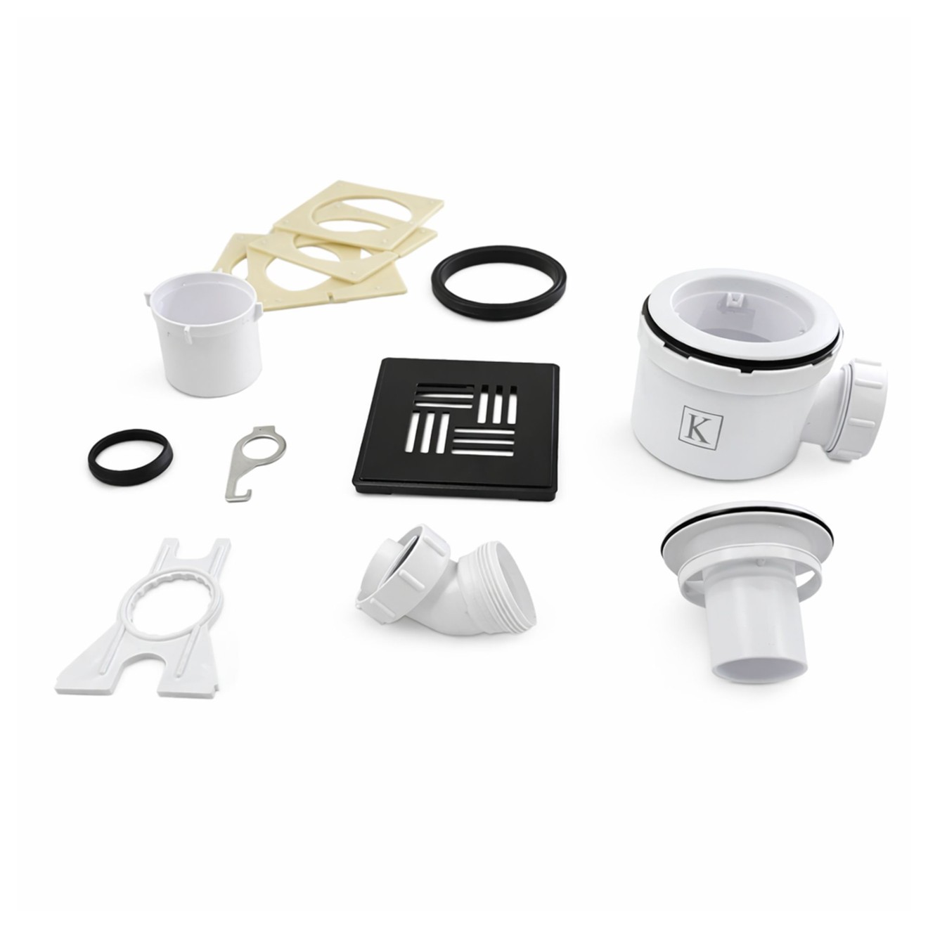 Kudos Aqua4Ma Evolution Shower Waste for Ceramic Tiles Matt Black