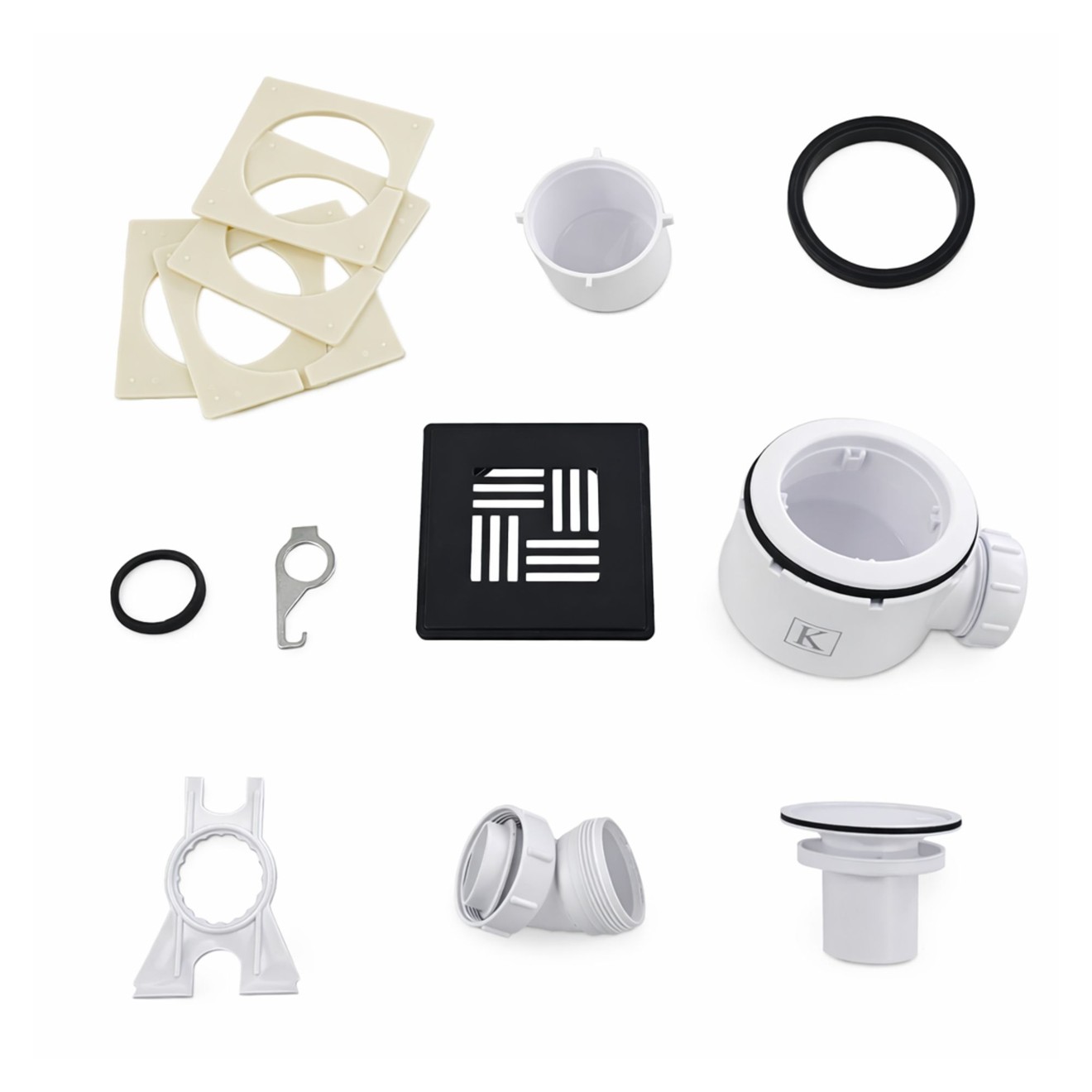 Kudos Aqua4Ma Evolution Shower Waste for Ceramic Tiles Matt Black