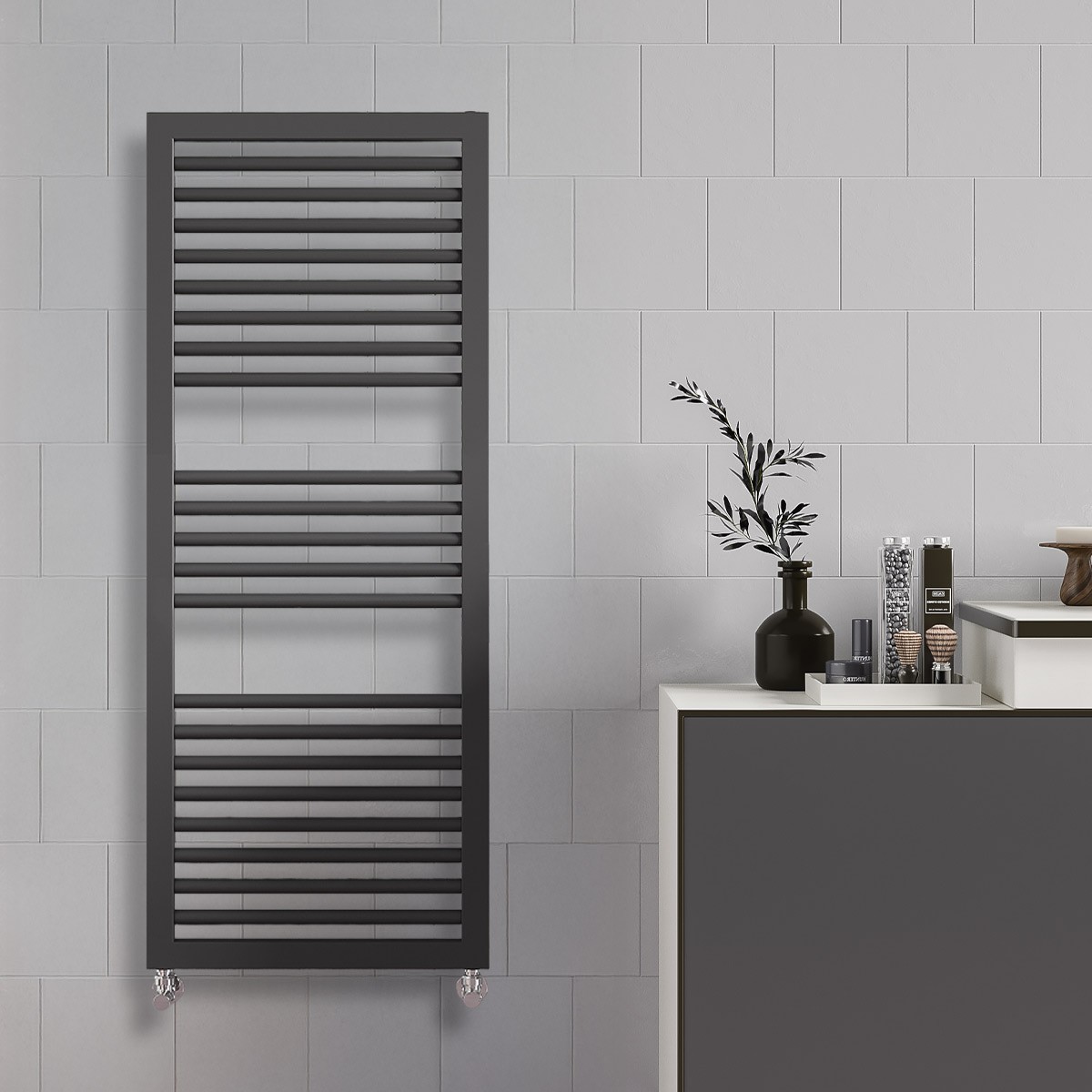 Asti Anthracite Designer Towel Rail Radiator 1228x500mm