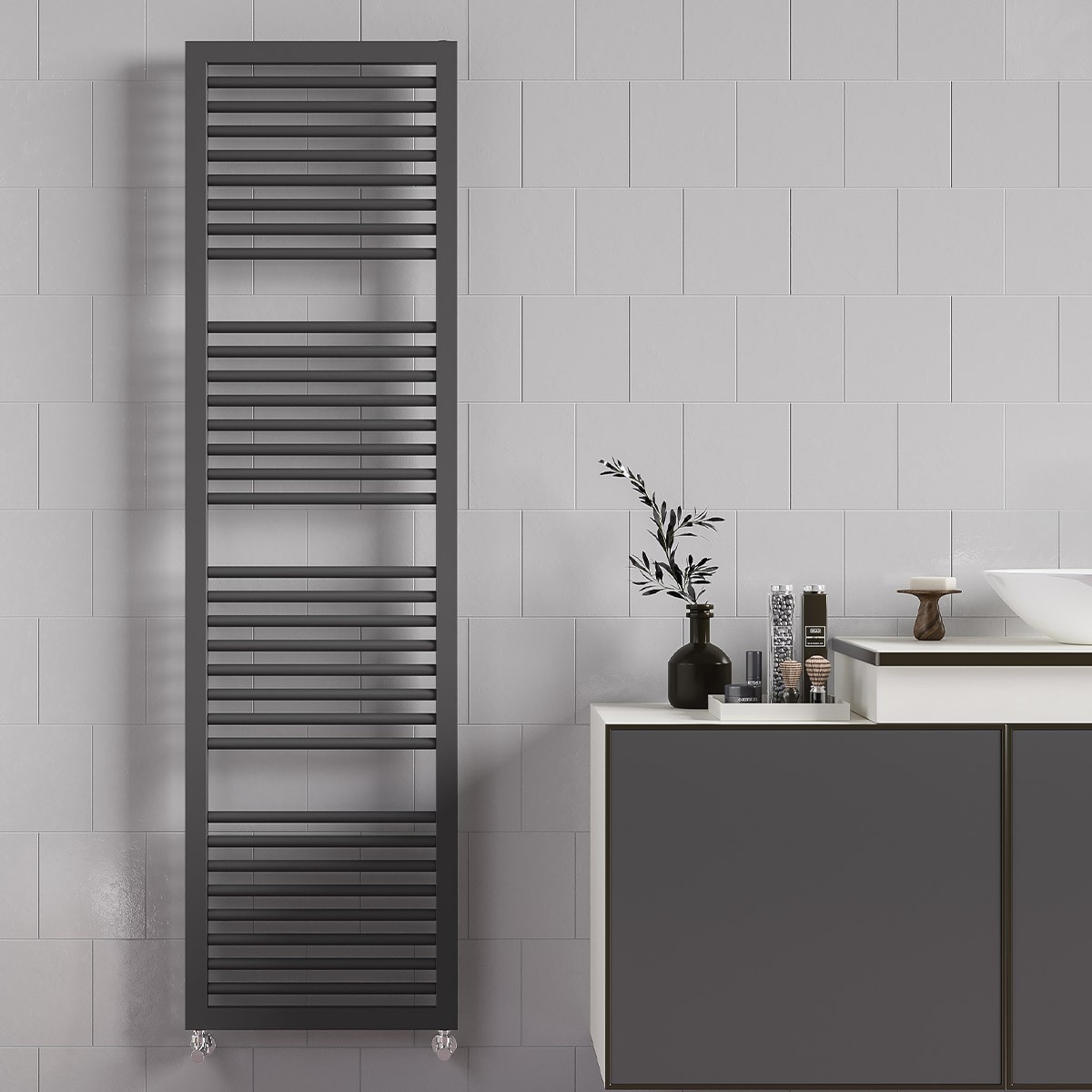 Asti Anthracite Designer Towel Rail Radiator 1813x500mm