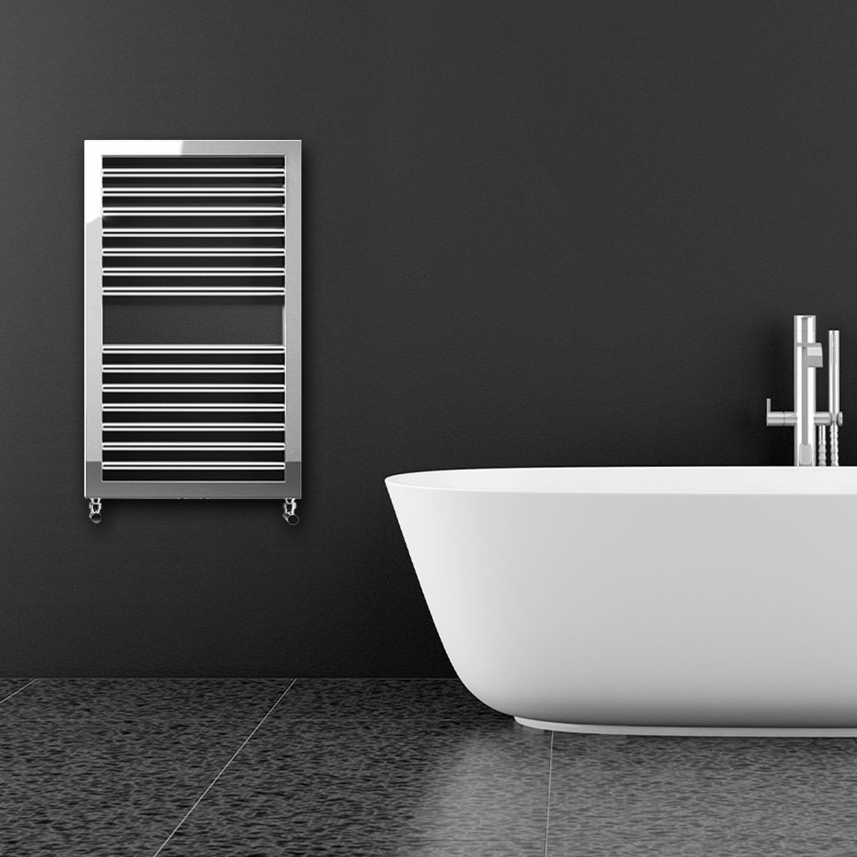Asti Chrome Designer Towel Rail Radiator 823x500mm