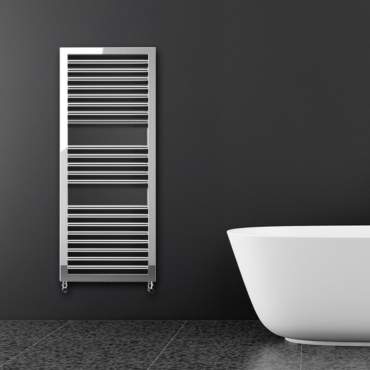 Asti Chrome Designer Towel Rail Radiator 1228x500mm