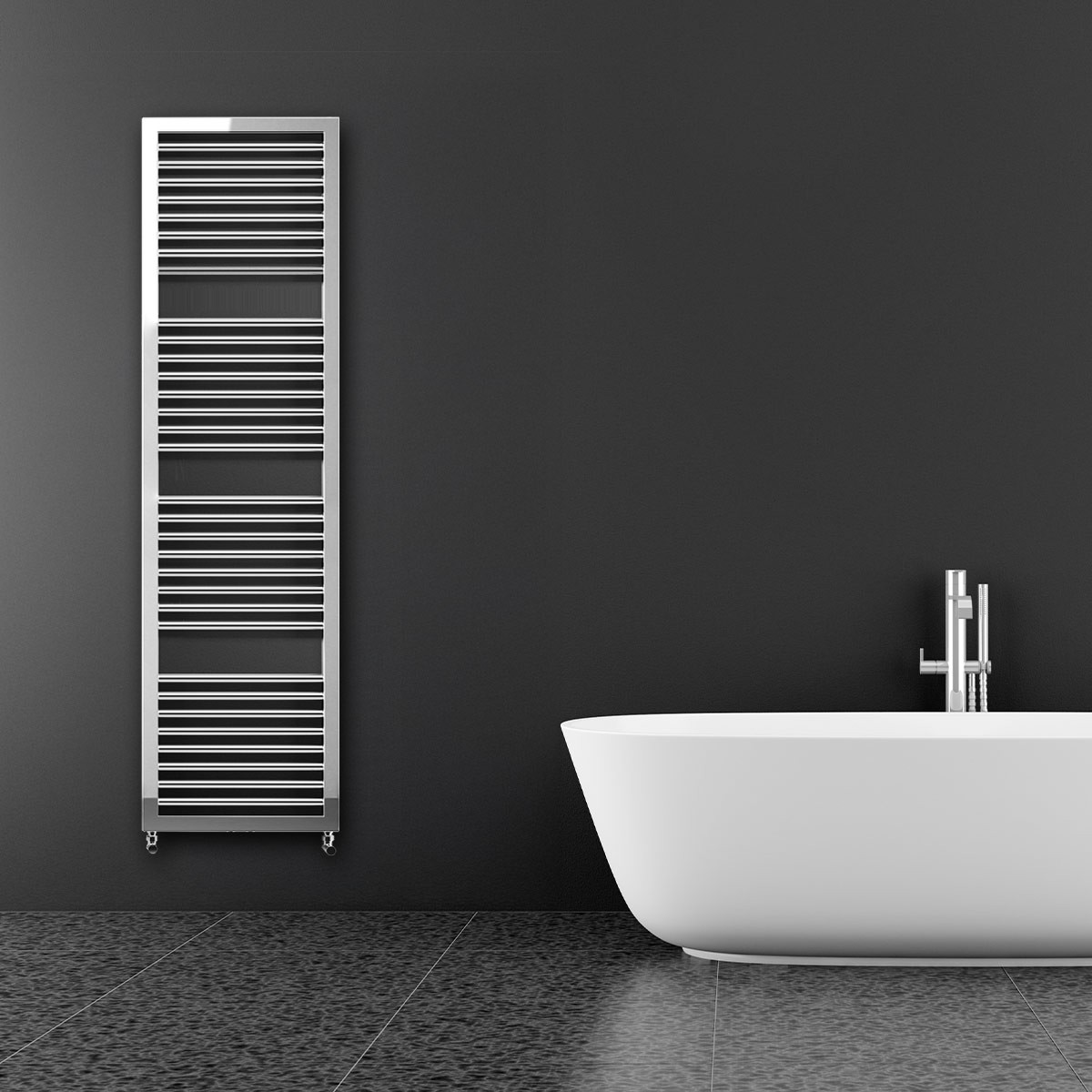 Asti Chrome Designer Towel Rail Radiator 1813x500mm