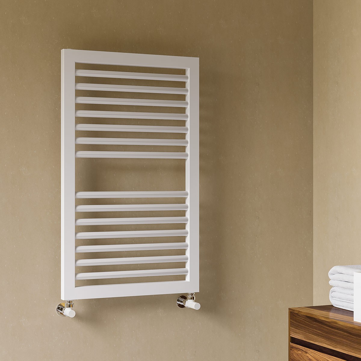 Asti Mineral White Designer Towel Rail Radiator 823x500mm