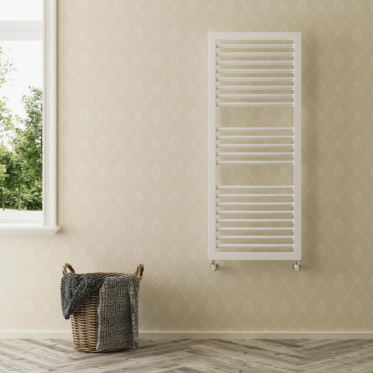 Asti Mineral White Designer Towel Rail Radiator 1228x500mm