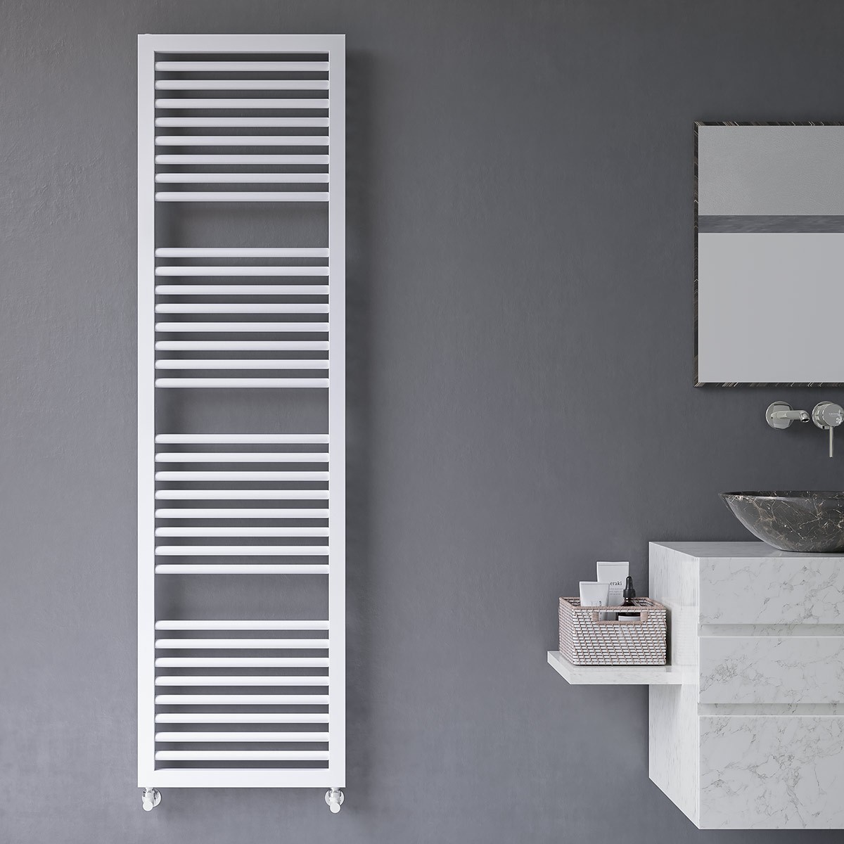 Asti Mineral White Designer Towel Rail Radiator 1813x500mm