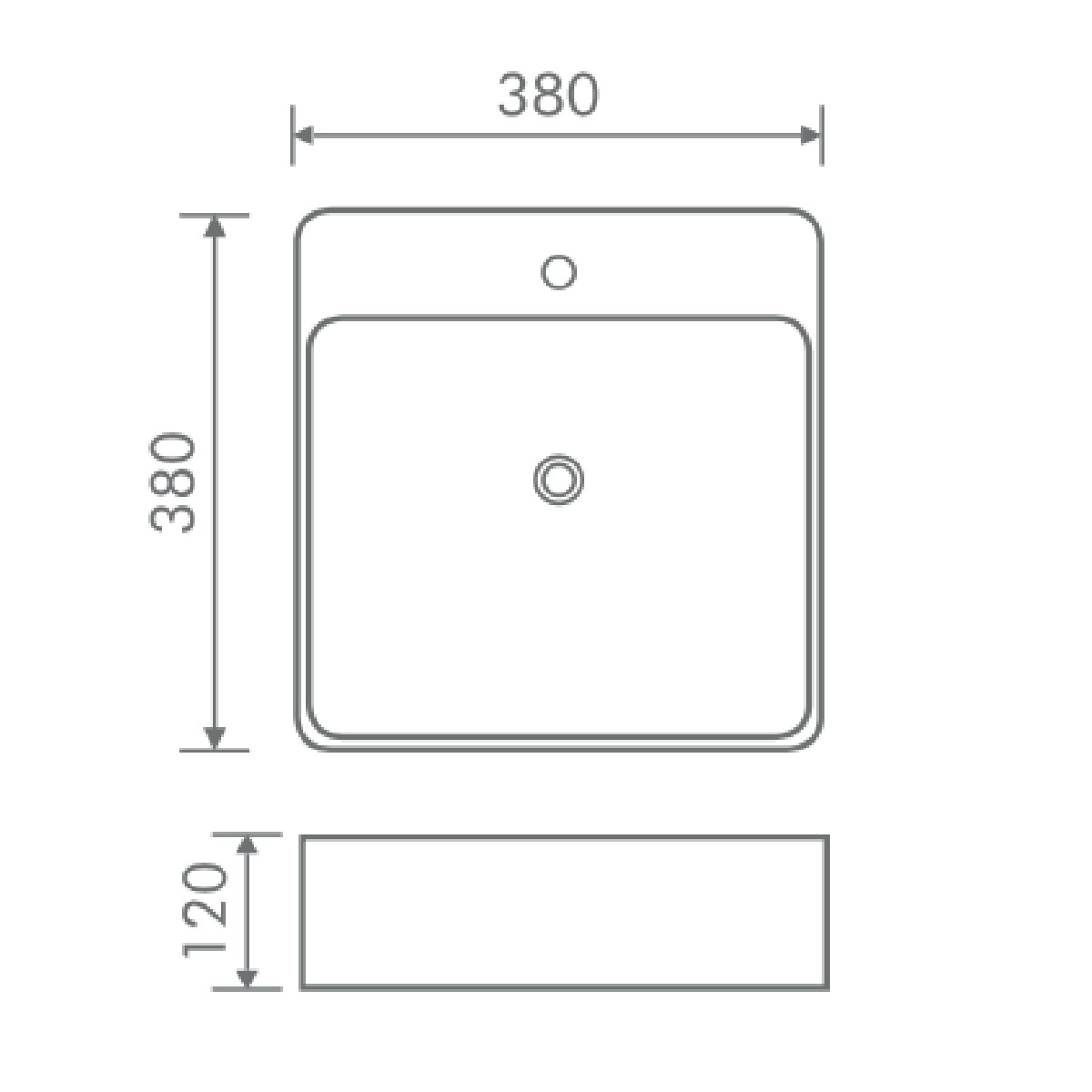 Poppy Square Furniture Basin 380mm