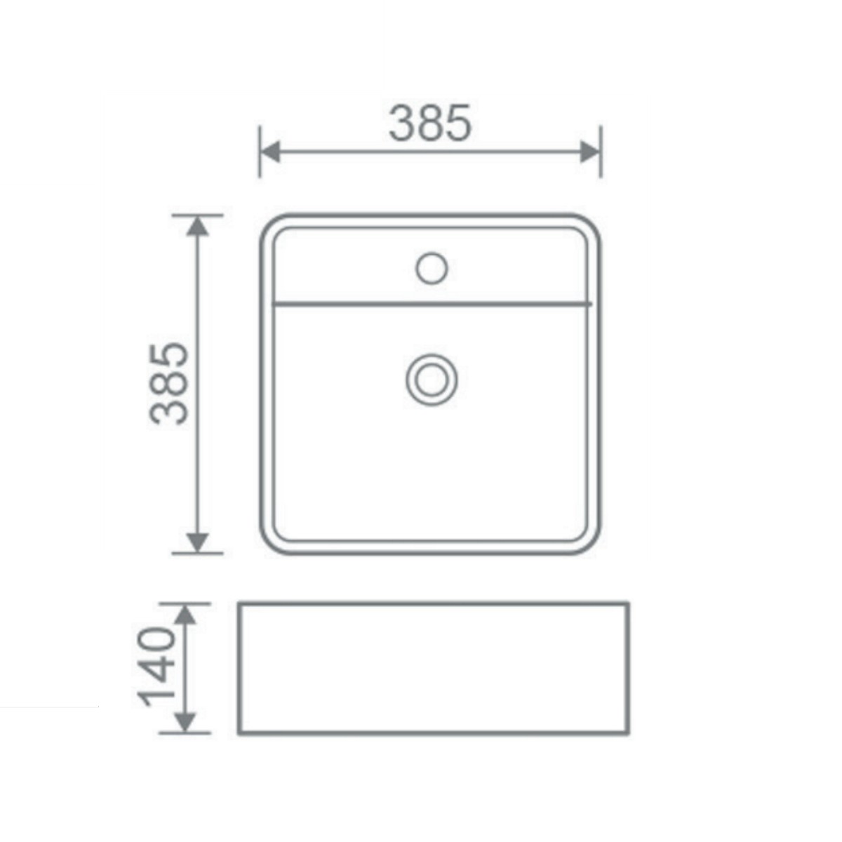 Emma Square Furniture Basin 385mm