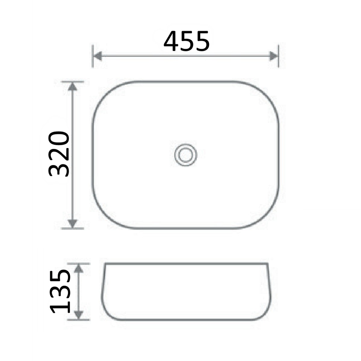 Maya Rectangular Furniture Basin 455mm