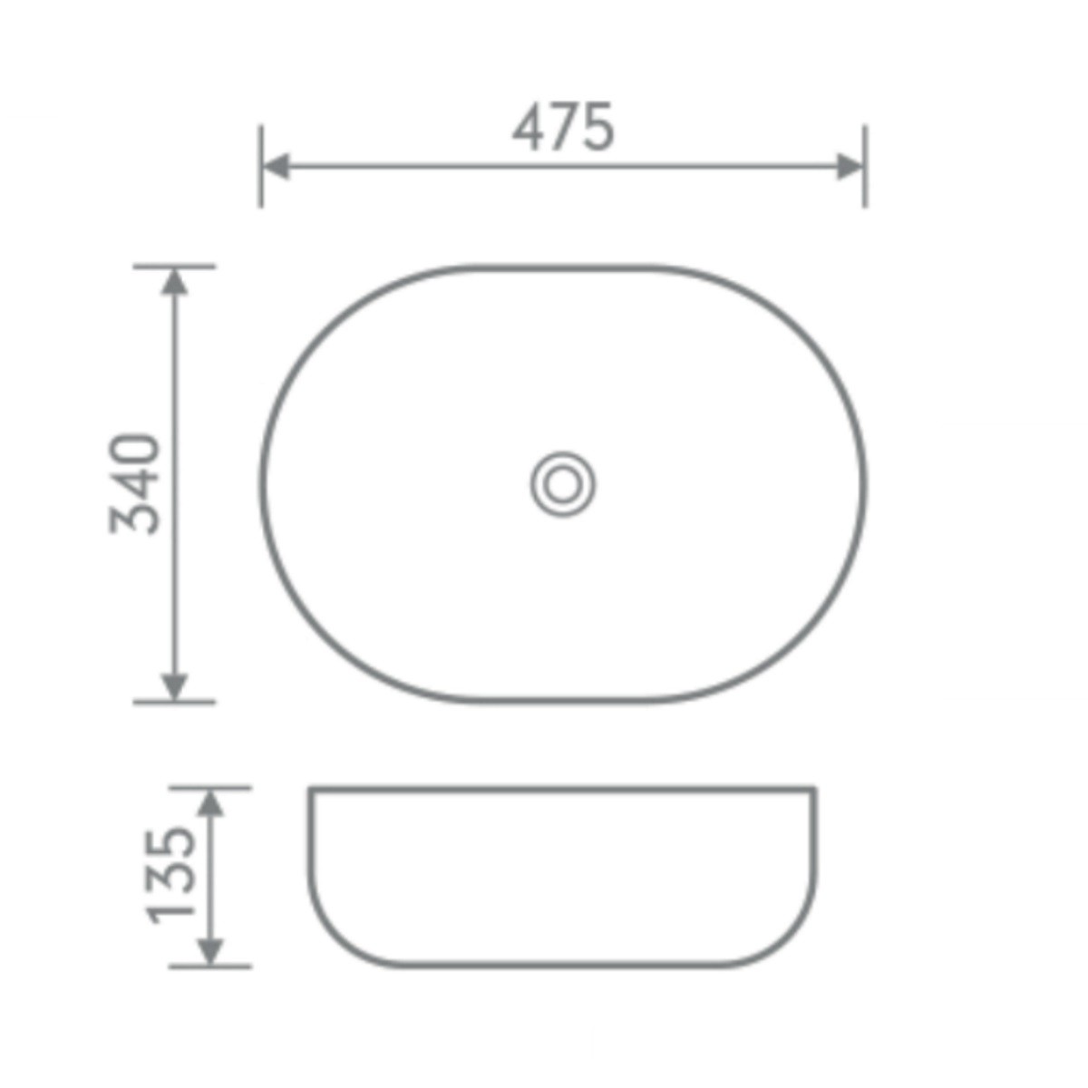 Bella Radius Furniture Basin 475mm