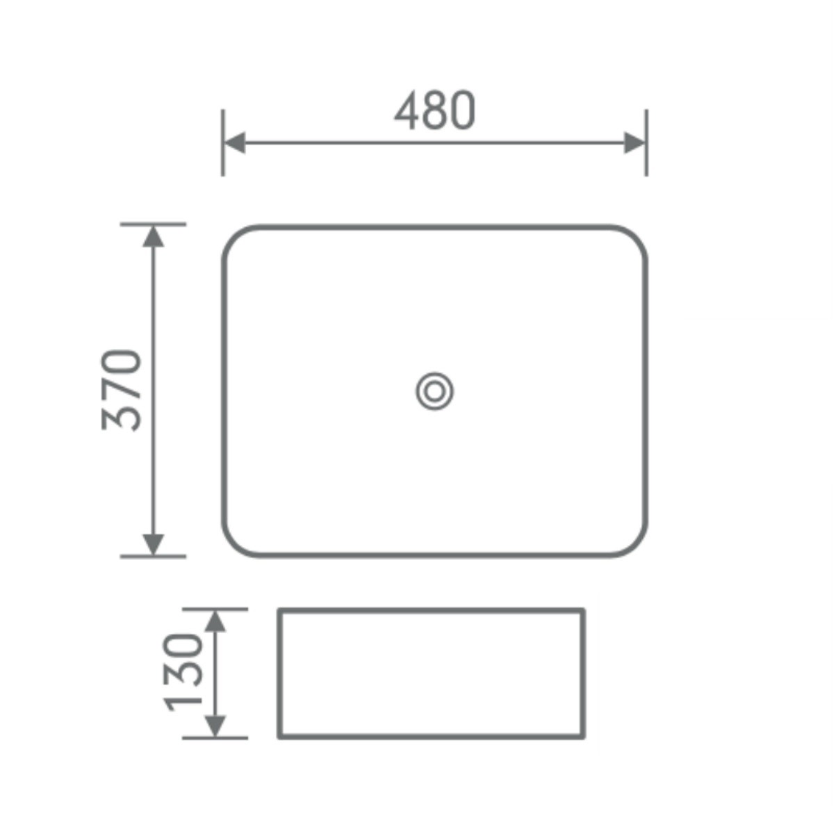 Lucy Rectangular Furniture Basin 480mm