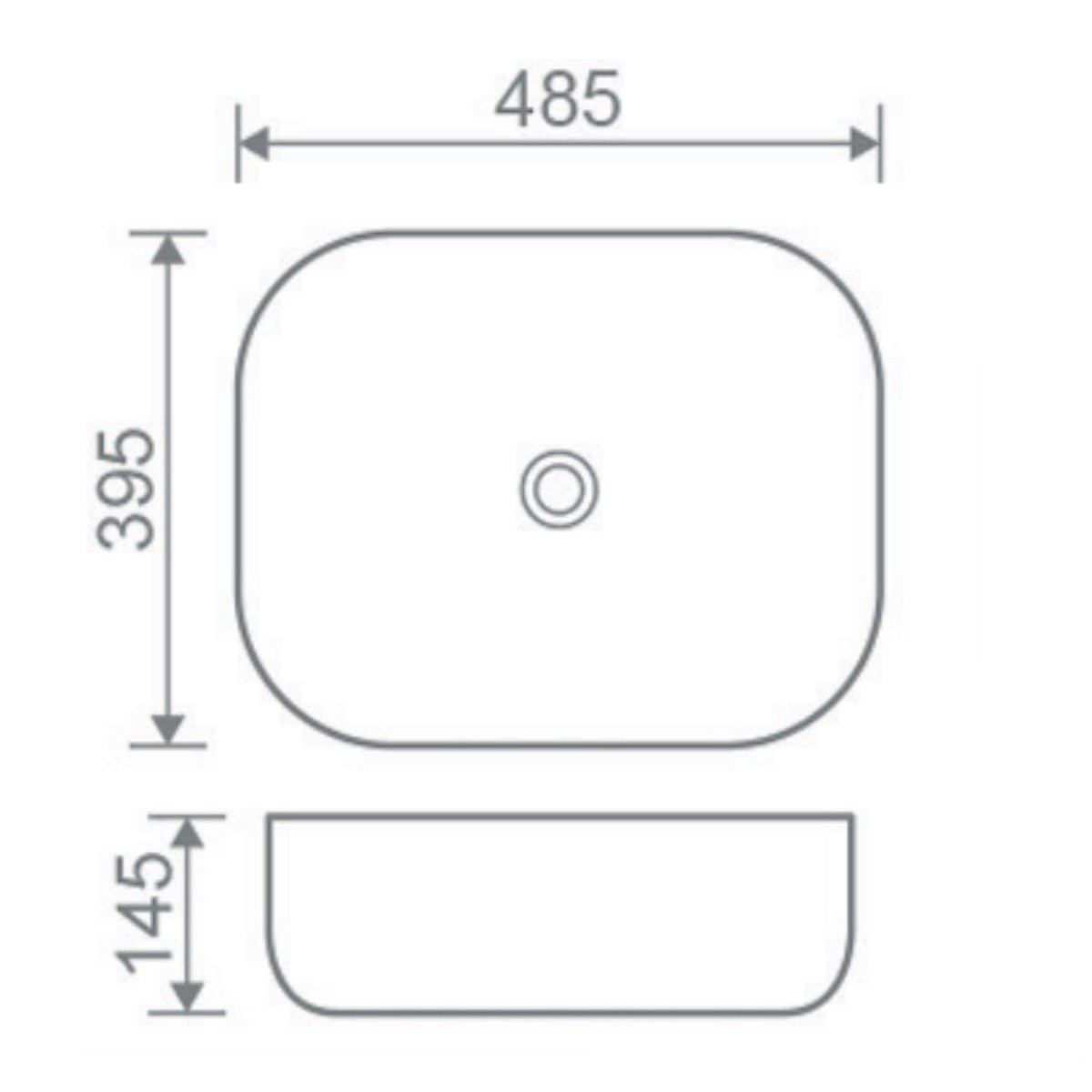 Nova Rectangular Furniture Basin 485mm