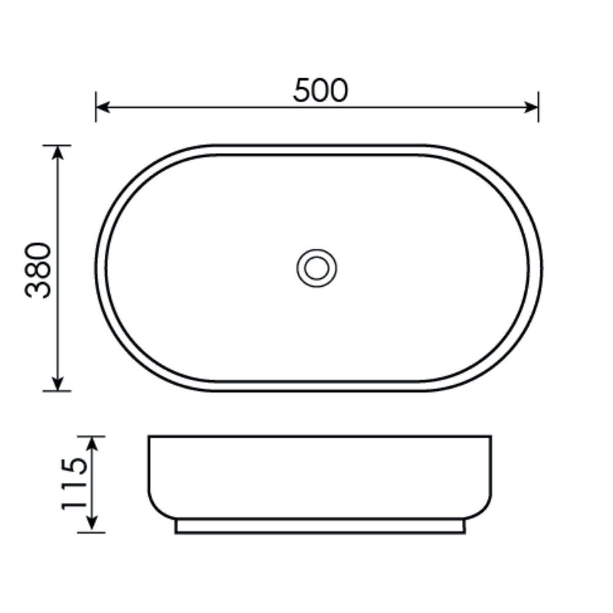 Ava  Radius Furniture Basin 500mm