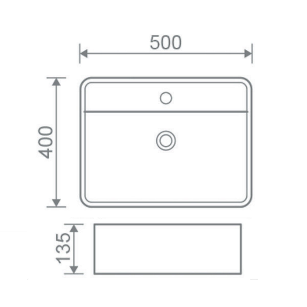 Layla Radius Furniture Basin 500mm