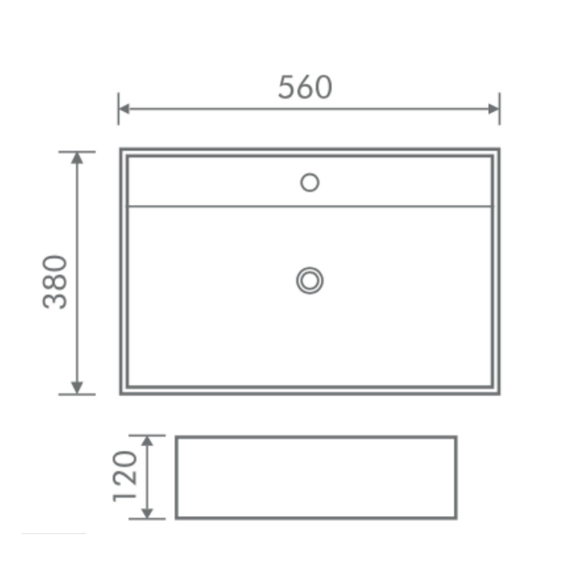 Molly Rectangular Furniture Basin 560mm
