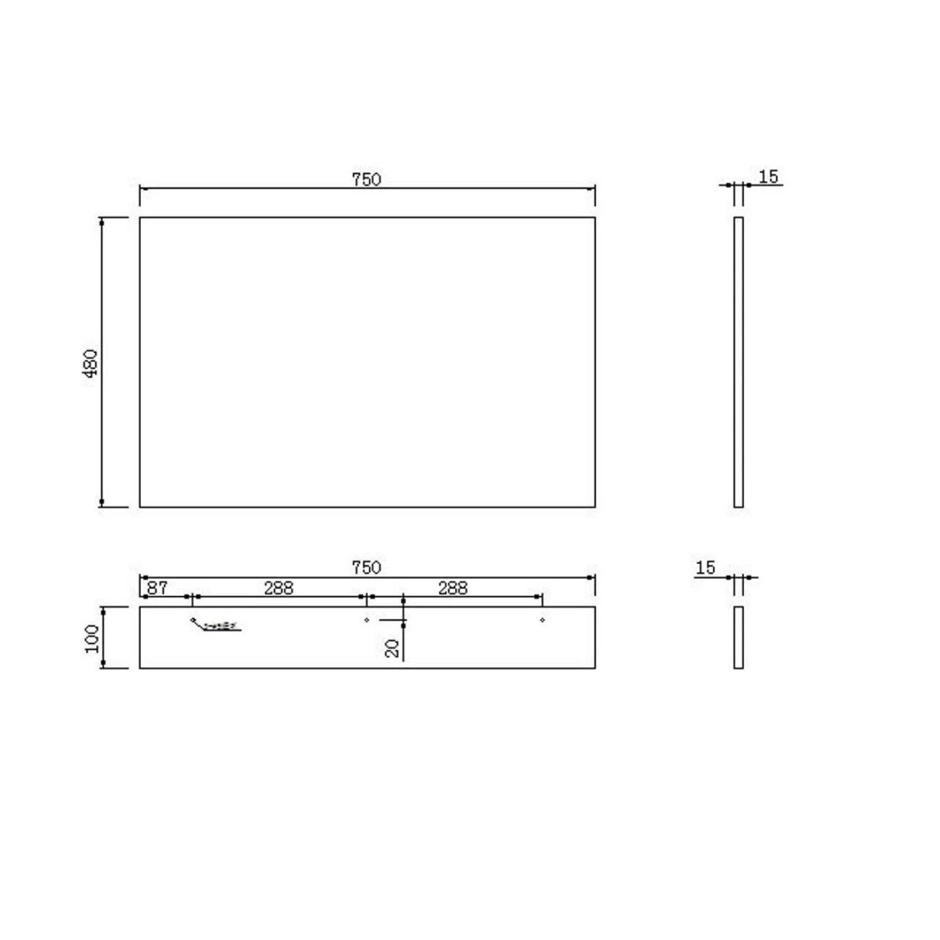 Pacific Waterproof Bath End Panel & Plinth Gloss White 750mm
