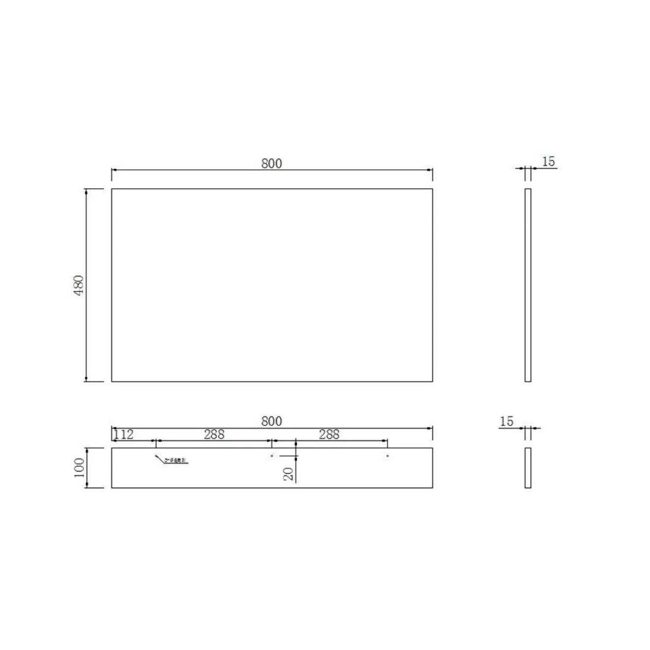 Pacific Waterproof Bath End Panel & Plinth Gloss White 800mm
