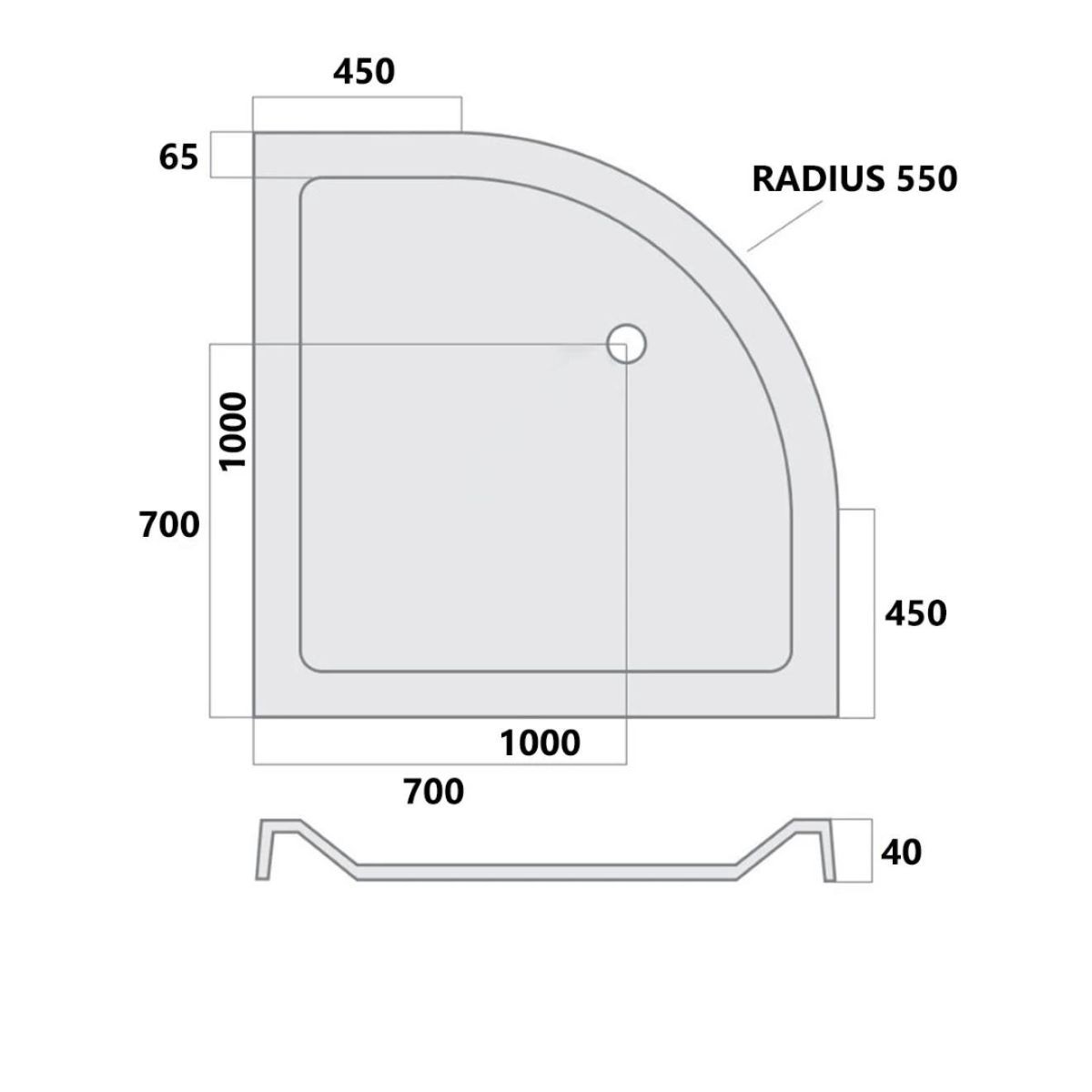 MX Elements Quadrant Stone Resin Shower Tray 1000x1000mm