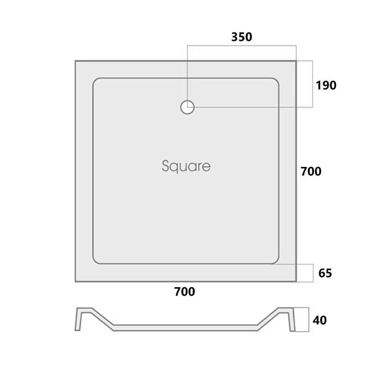 MX Elements Square Stone Resin Shower Tray 700x700mm