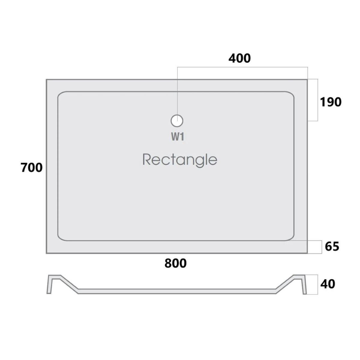 MX Elements Rectangular Stone Resin Shower Tray 800x700mm