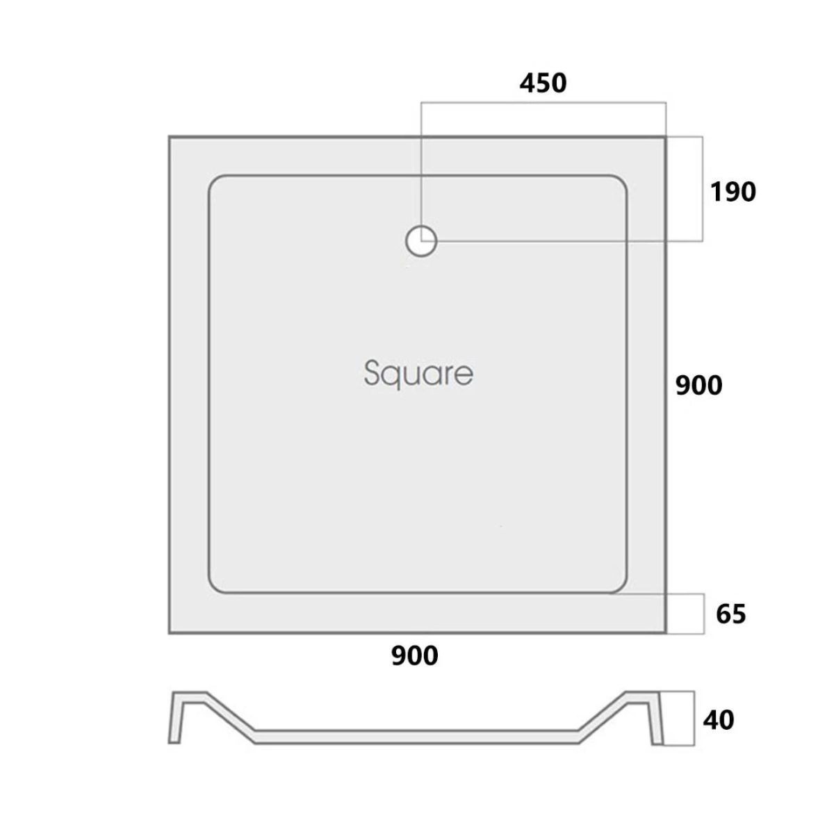 MX Elements Square Stone Resin Shower Tray 900x900mm