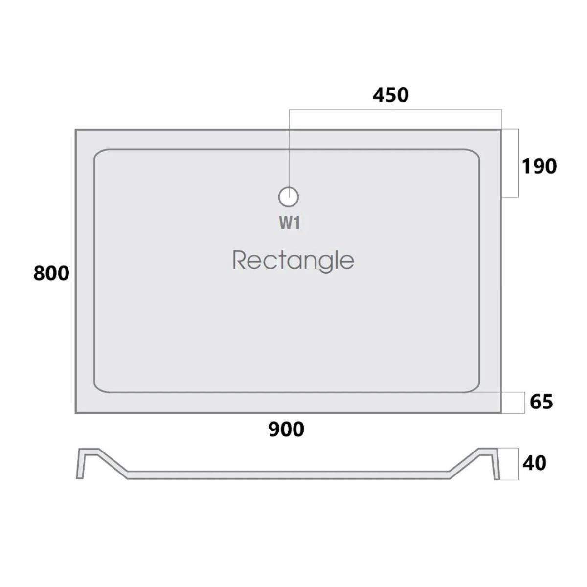 MX Elements Rectangular Stone Resin Shower Tray 900x800mm