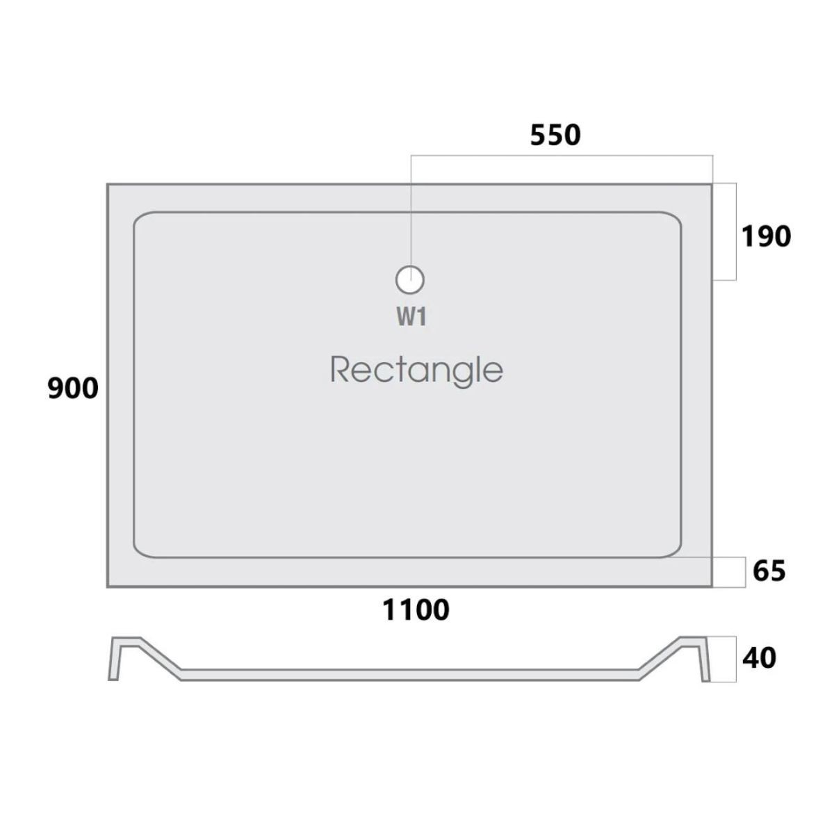 MX Elements Rectangular Stone Resin Shower Tray 1100x900mm