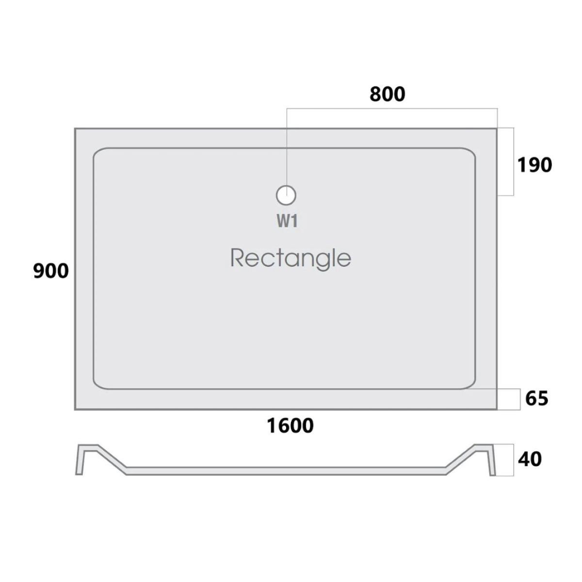 MX Elements Rectangular Stone Resin Shower Tray 1600x900mm
