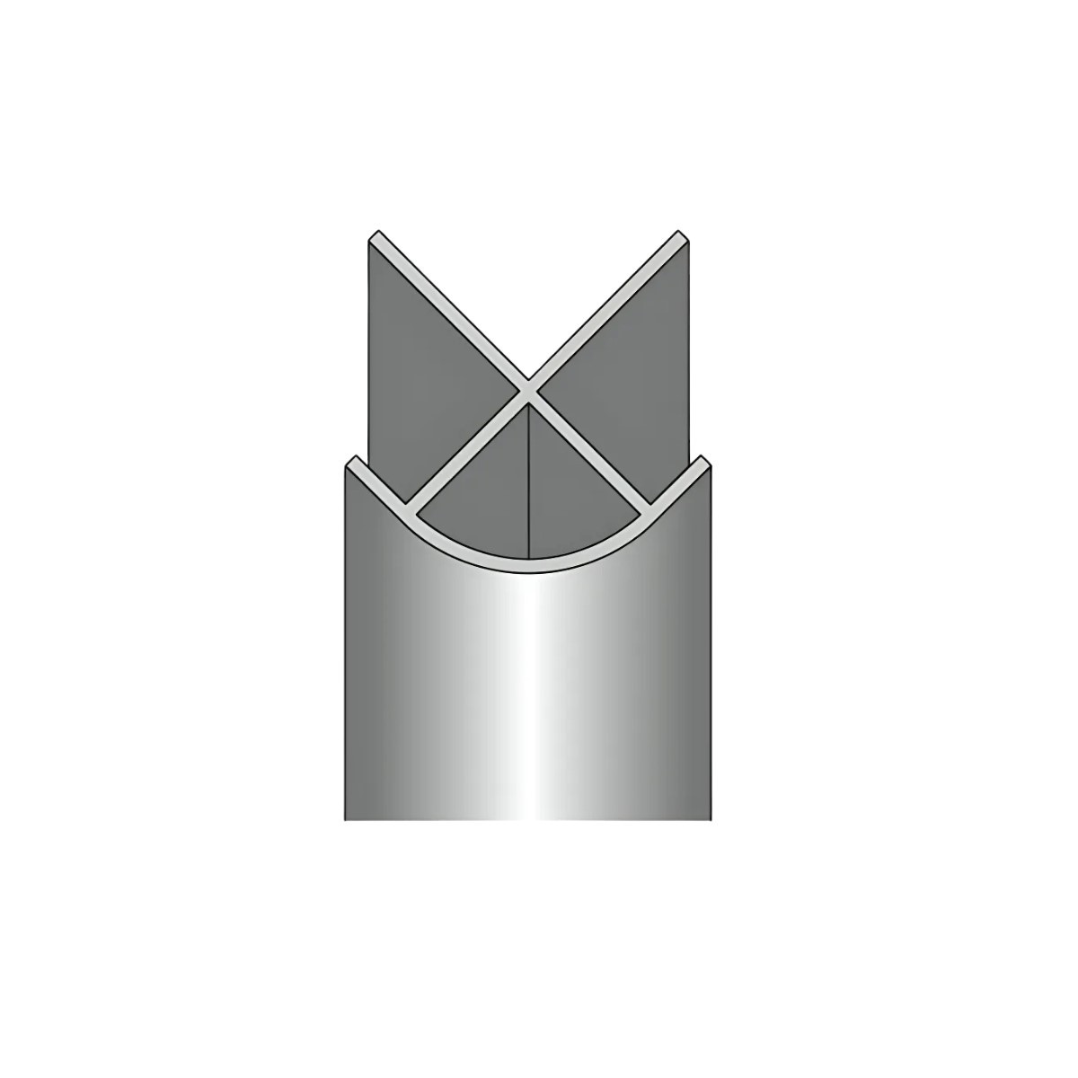10.5mm Chrome Aluminium External Corner 2400mm