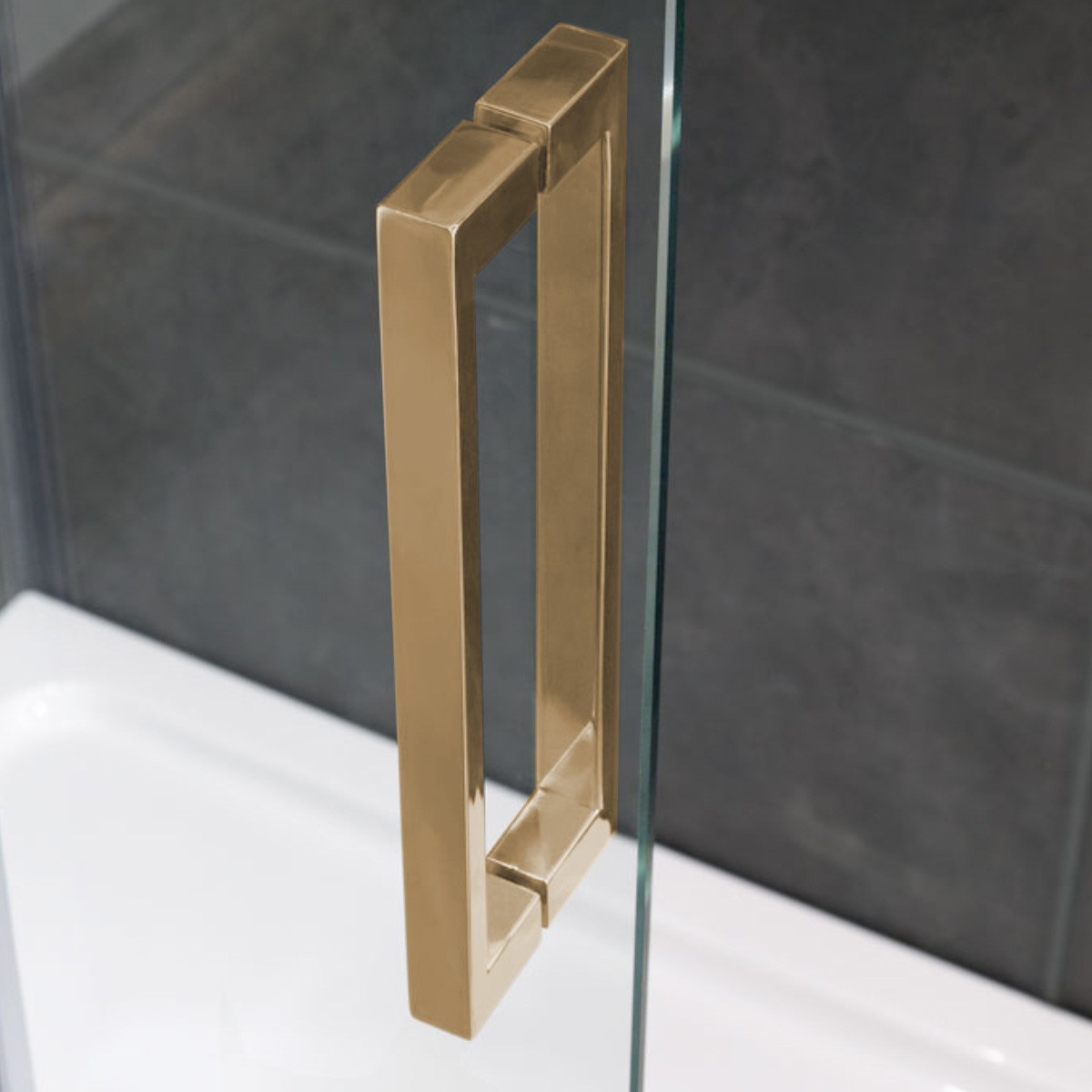 Emerald 8mm Brushed Brass Hinge Shower Door & Side Panel 900x800mm