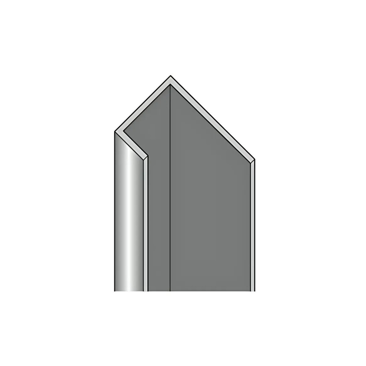 10.5mm Chrome Aluminium End Cap Finishing Trim 2400mm