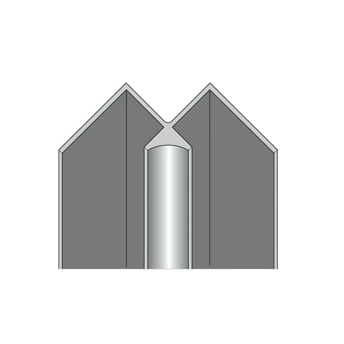 10.5mm Chrome Aluminium Internal Corner Trim 2400mm
