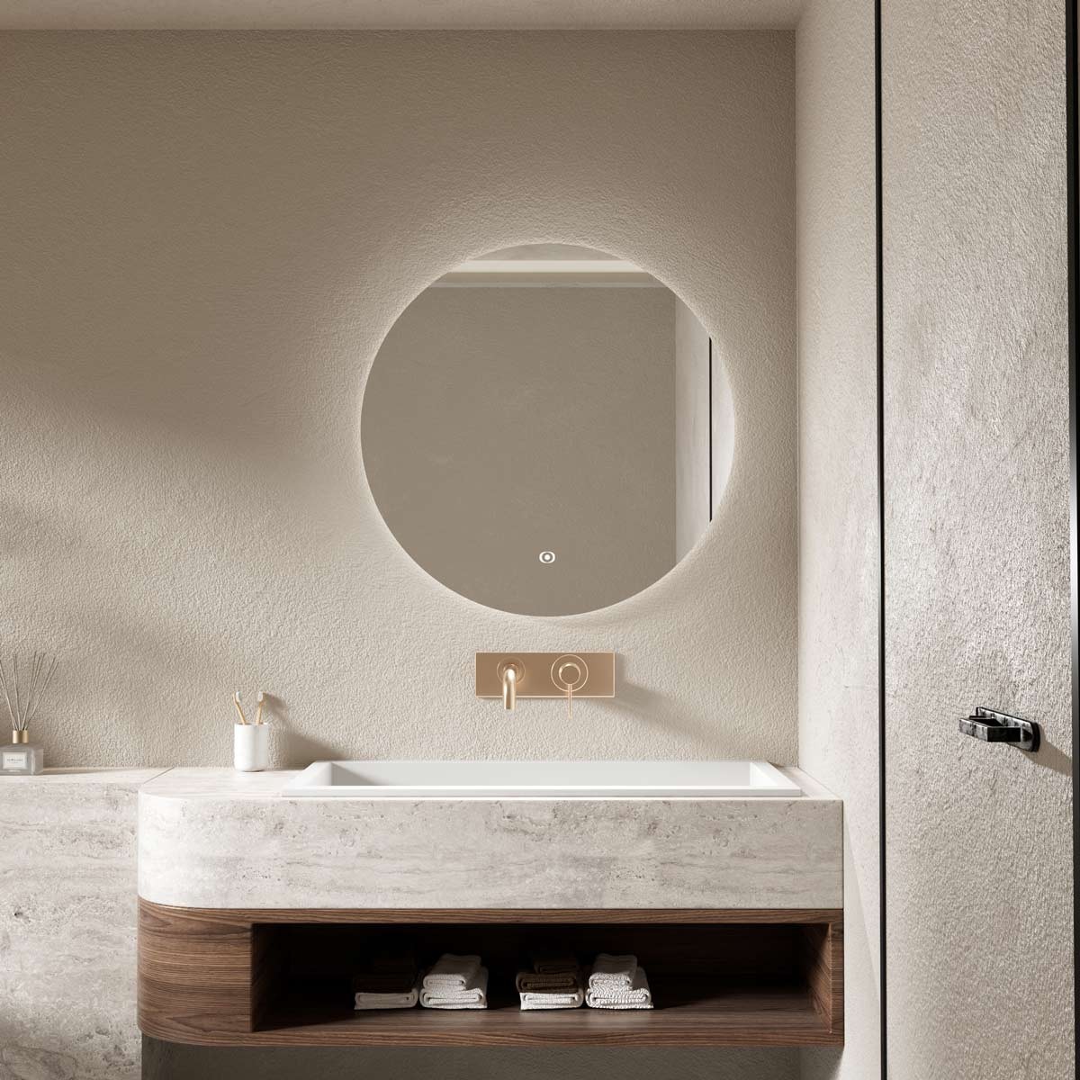 Atria LED Round Bathroom Mirror 600mm